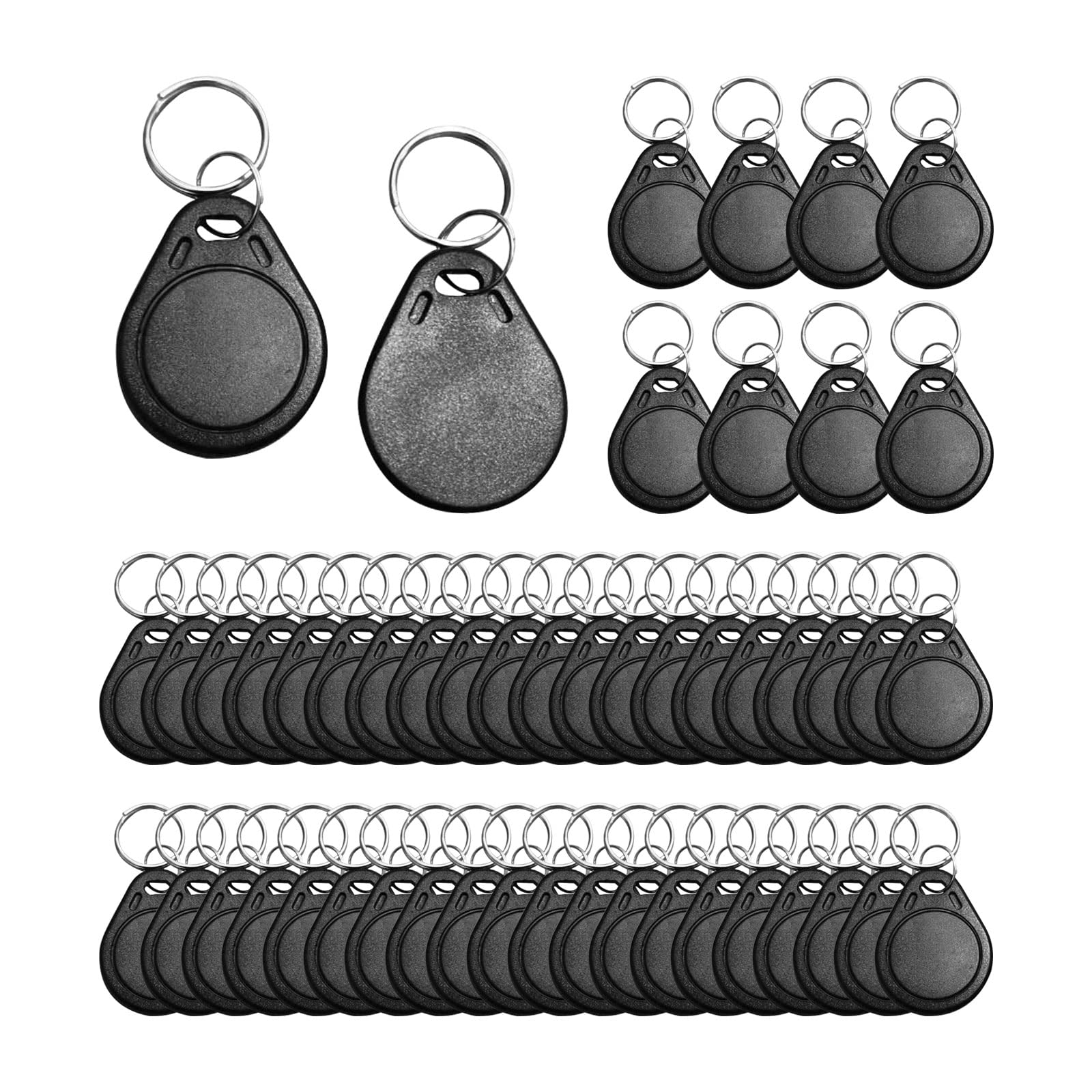 Cdiytool 50 Pcs Id 125Khz Writable Rewritable T5577 Fob Tag For Rfid Writer(Black)