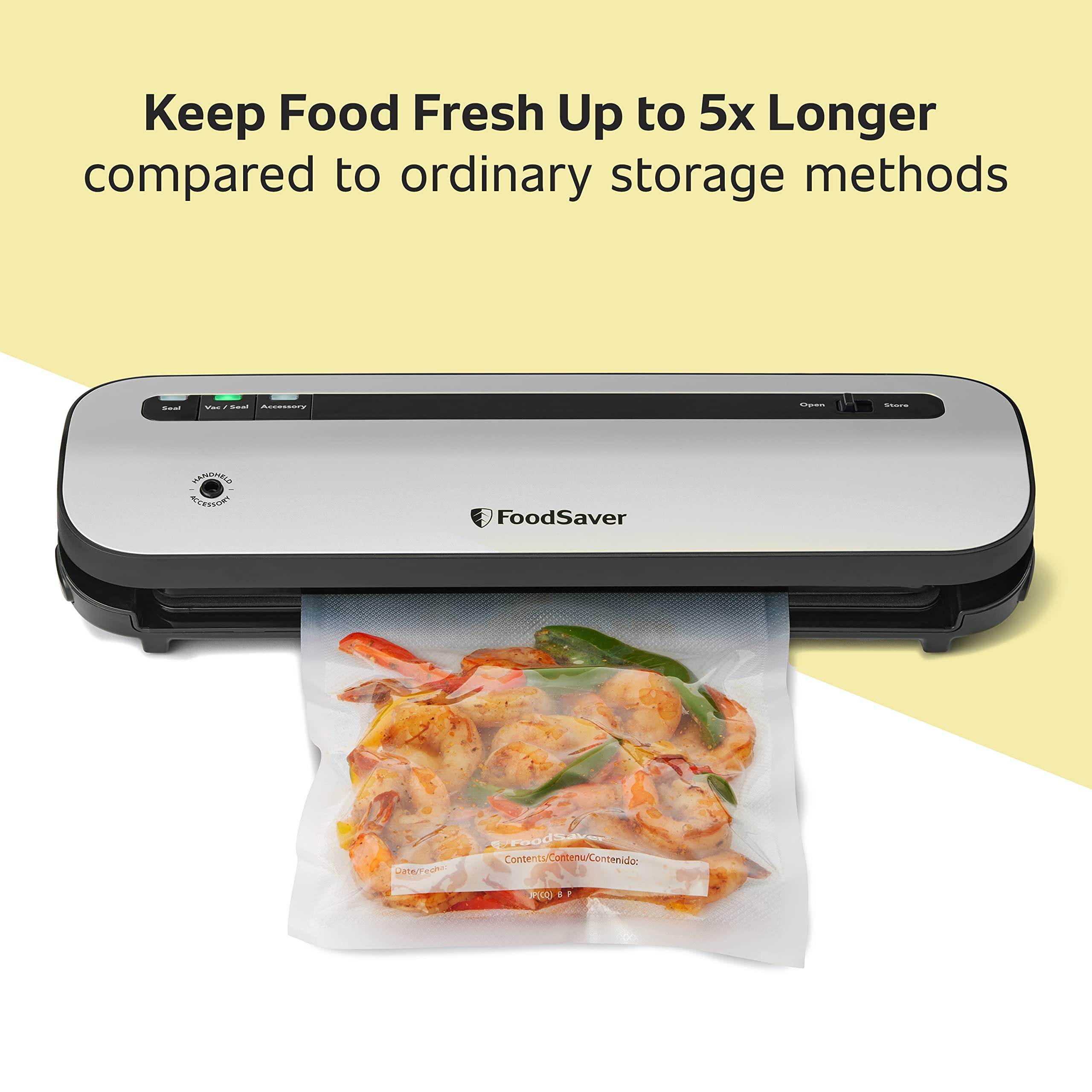 Foodsaver Space Saving Vacuum Sealer With Bags And Roll