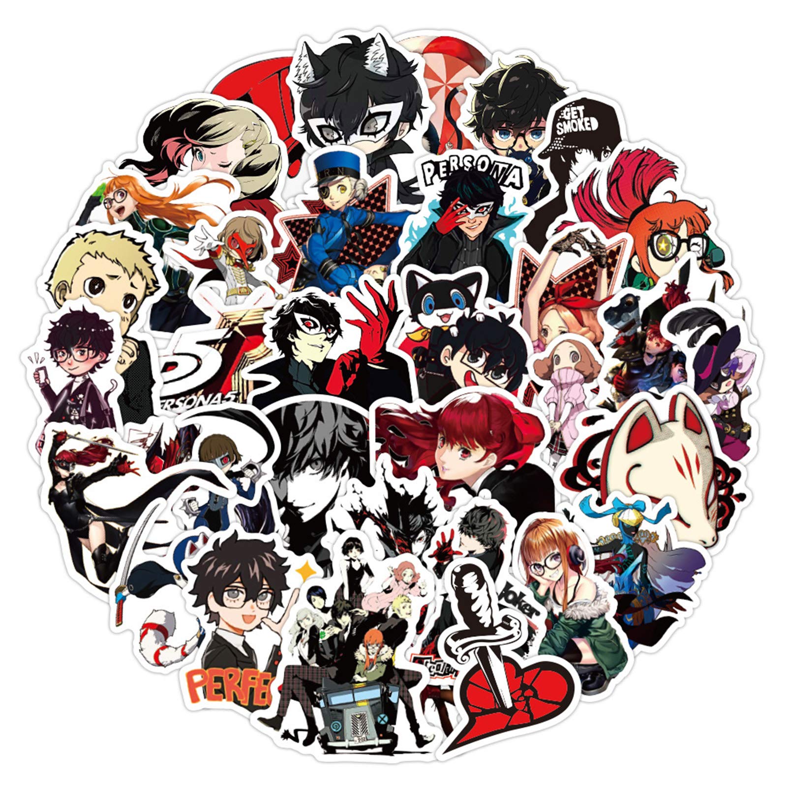 Persona Stickers For Water Bottle 50Pcs, Waterproof Vinyl Decal For Teen Laptop, Skateboard, Phone, Travel Case, Cool Game Stick