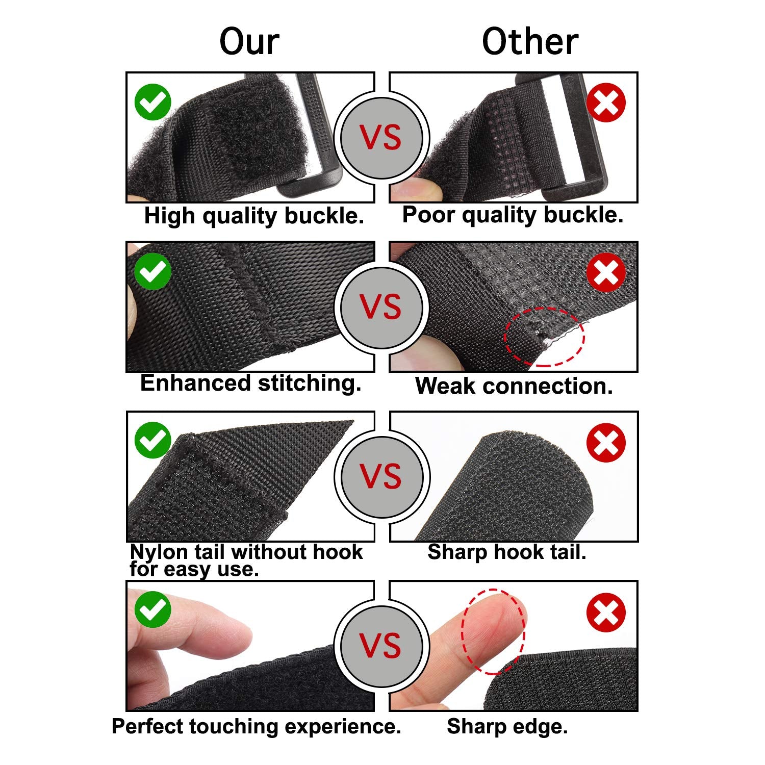 Ayaport Cinch Straps 1'' X 18'' Sturdy & Reusable Hook And Loop Covered With Nylon Webbing Securing Buckle Straps For All Purpos