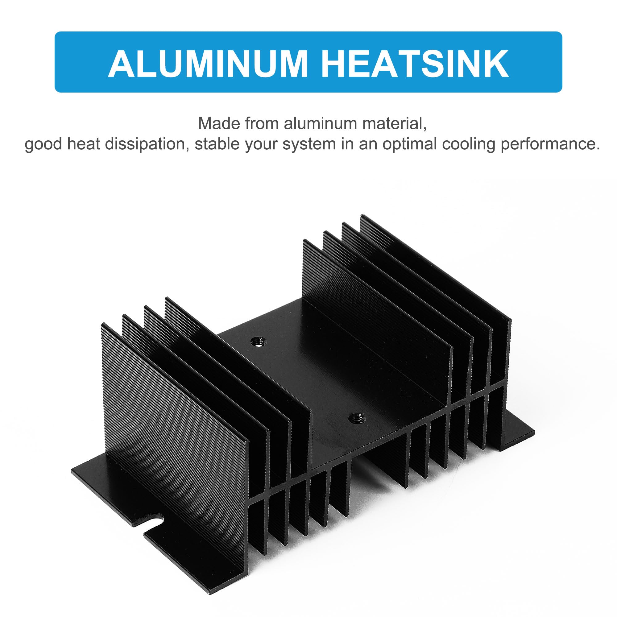 Uxcell Black Aluminum Heatsink 4.9'' X 2.8'' X 2''/12.5 X 7 X 5Cm Cooling Fins Heat Dissipation Cooler Heat Sink For Solid State