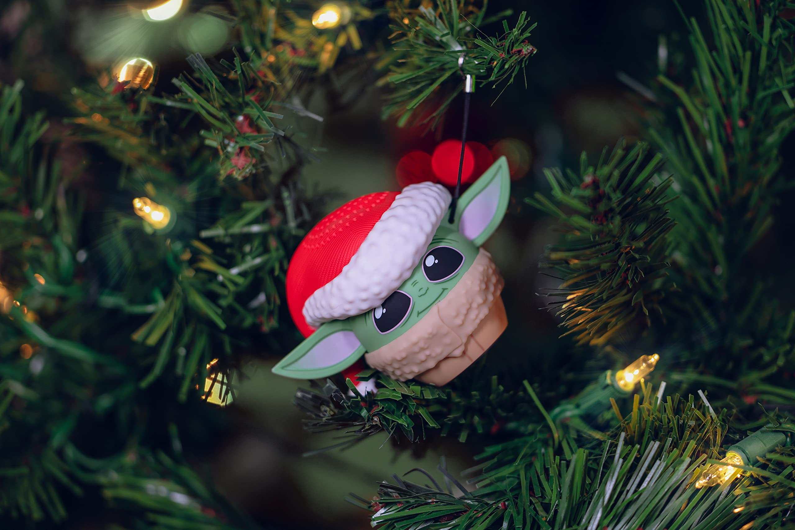 Bitty Boomers Star Wars The Mandalorian: Grogu With Santa Hat   Mini Bluetooth Speaker