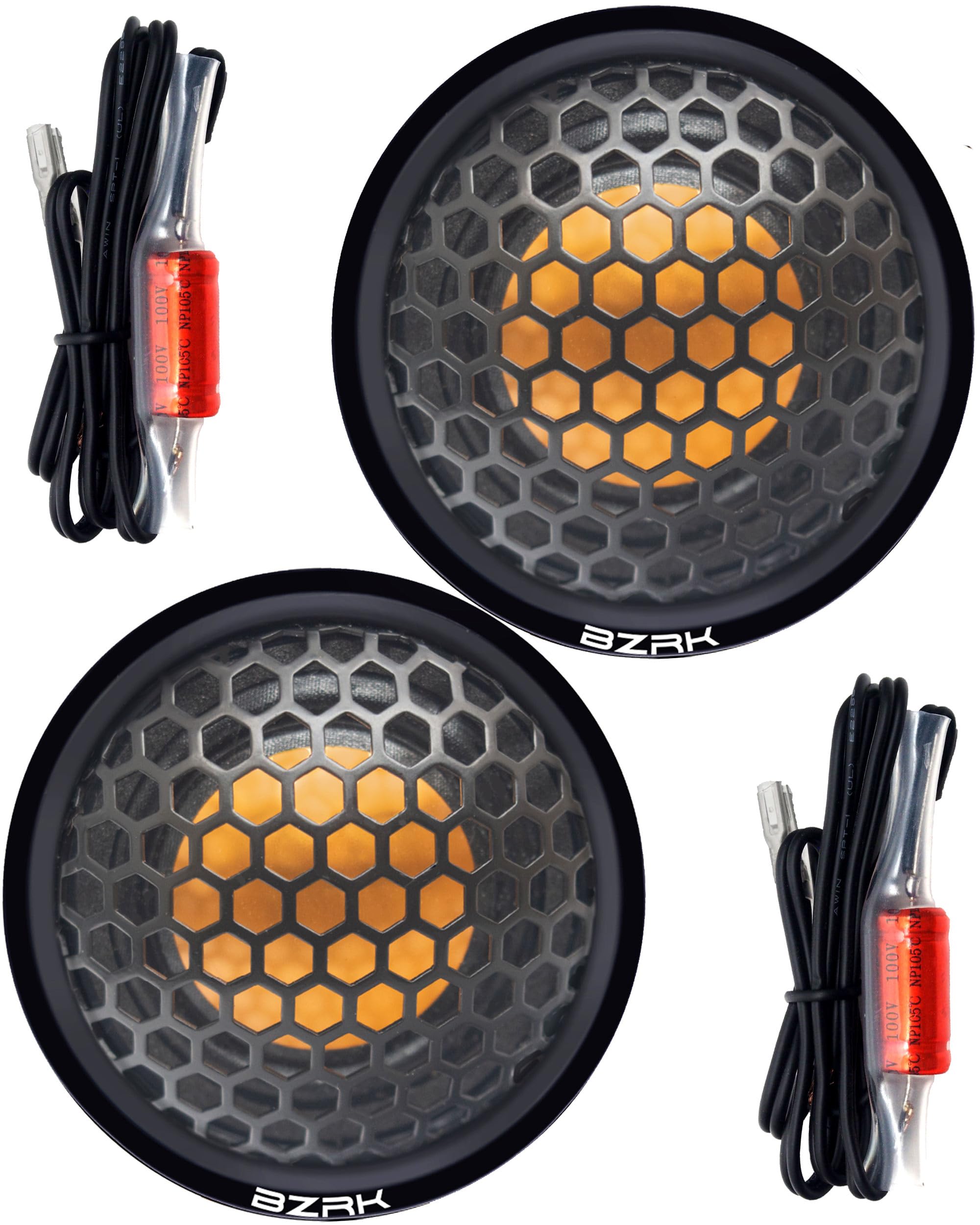 Bzrk Audio Rs T150 1 Inch Dome Tweeters For Car  150 Watts Each  Aluminum/Neodymium   Flush Mount Only Black/Copper