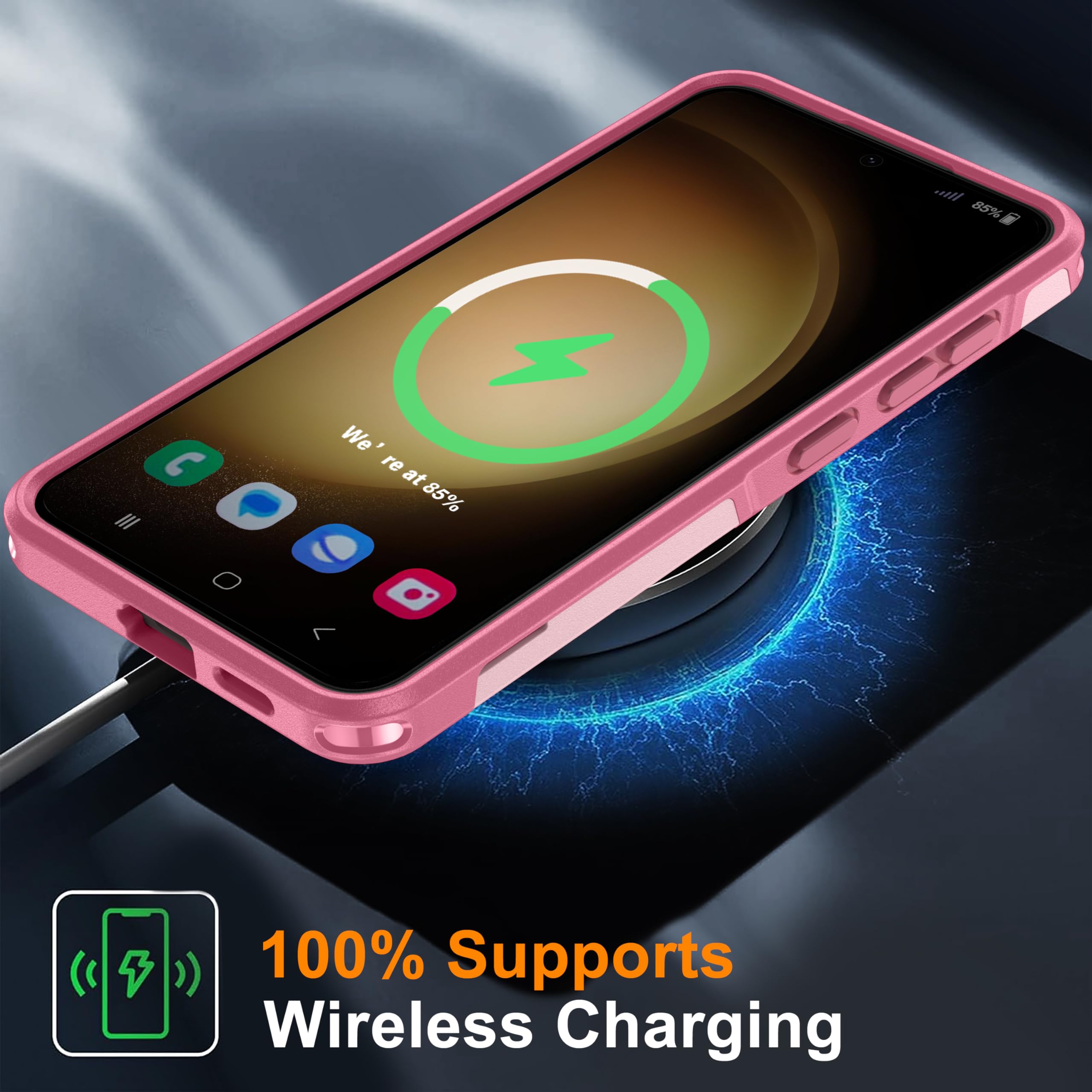 Oneagle For Samsung Galaxy S24 Case,Galaxy S24 Phone Case Upgraded[15 Ft Drop Protection][Supports Wireless Charging]Anti Slip A