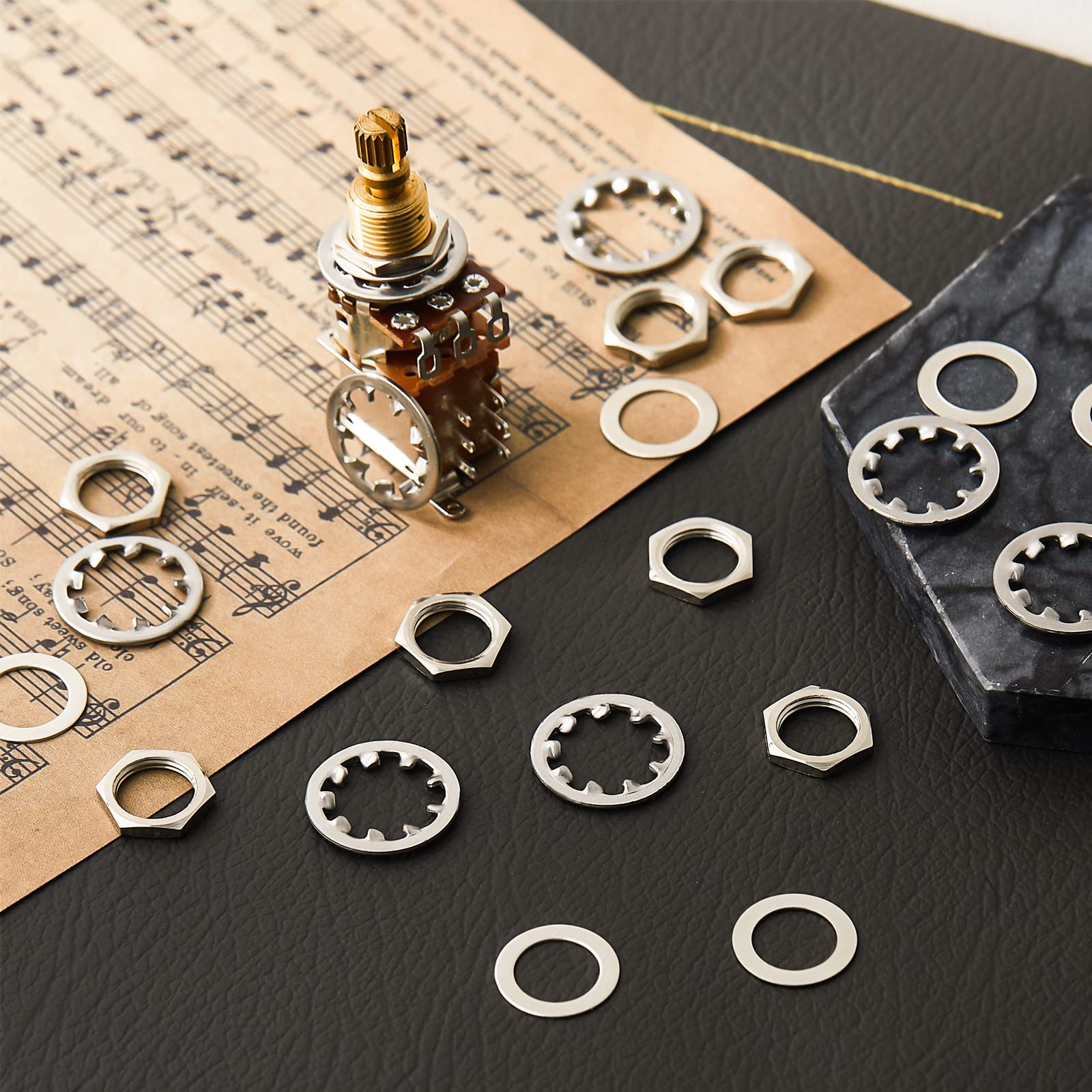 Set Of 8 Guitar Nuts, Washers And Lock Washers For Us Cts Pots And Jacks