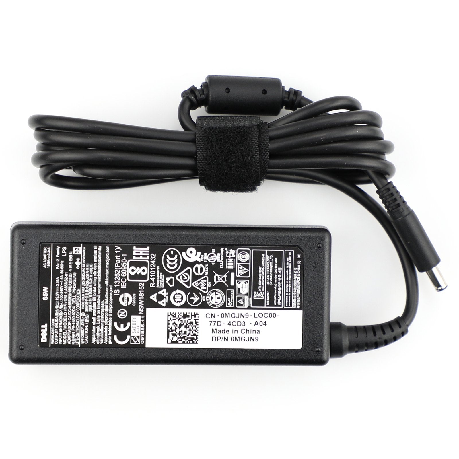 Dell AC Power Adapter 65 Watt Dell PN: G6J41, 0G6J41, MGJN9, 43NY4