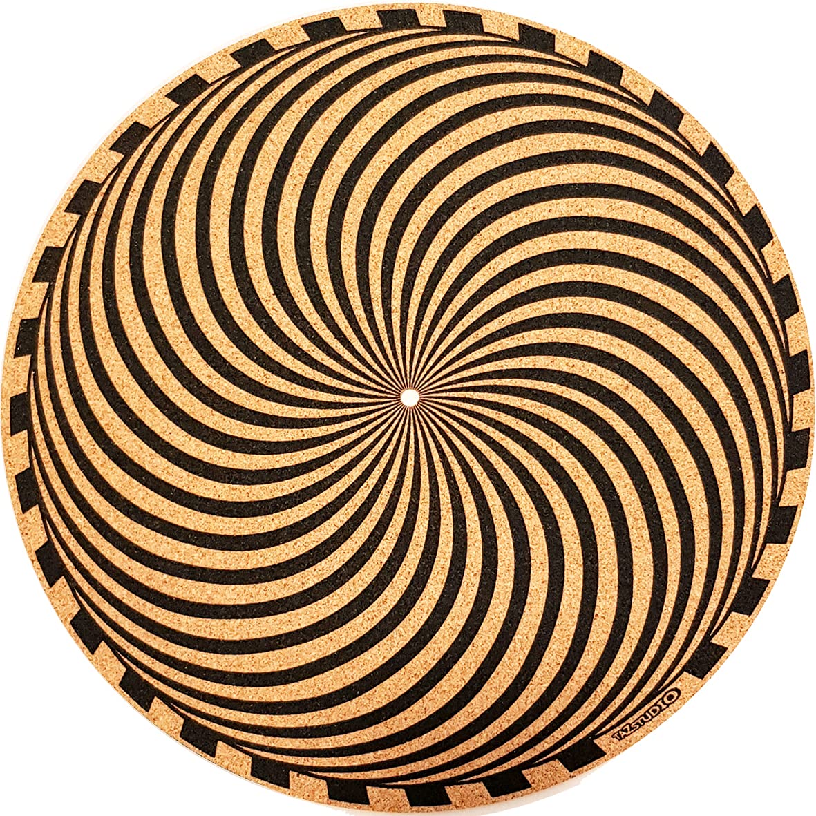 Tazstudio Premium Slipmat   Cork Turntable Mat For Better Sound Support On Vinyl Lp Record Player   Cork Mat Original Art Design