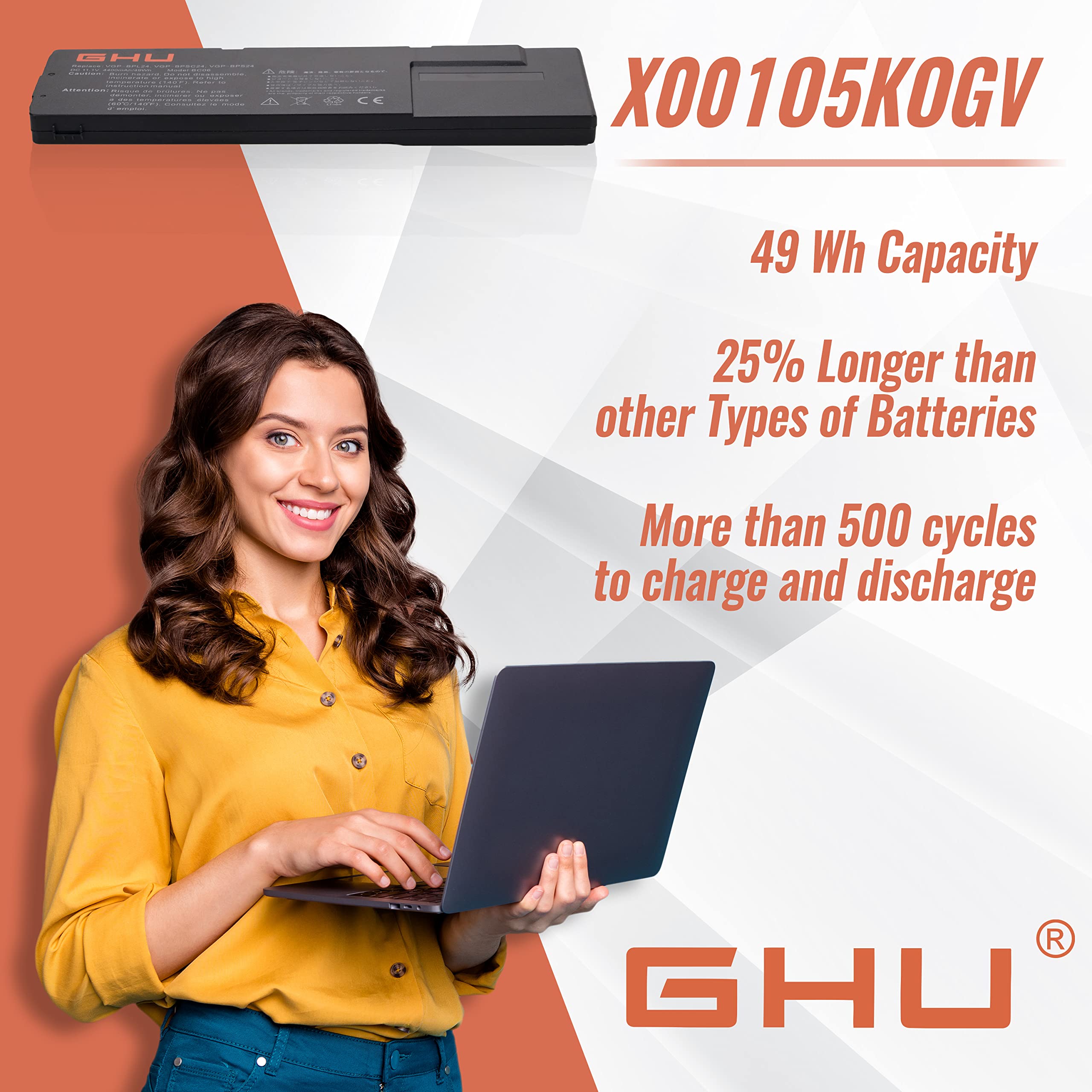 Ghu New Battery Replacement For Vgp-Bps24 Compatible For Vaio Vgp-Bpsc24 Vgp-Bpl24 For Model Vpcsa Vpcsb Vpcsc Vpcsd Vpcse Sa Sb