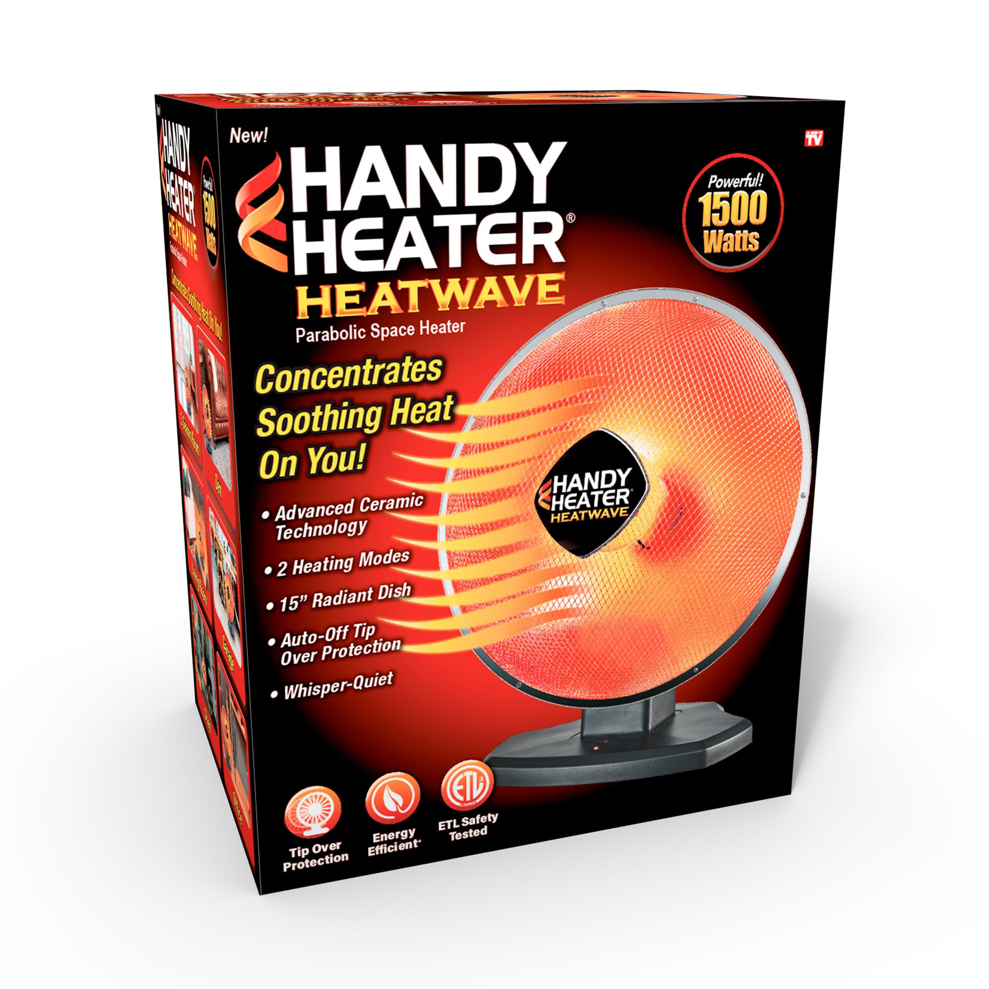 Handy Heater Heatwave Parabolic Oscillating Space Heater, 1500 Watts