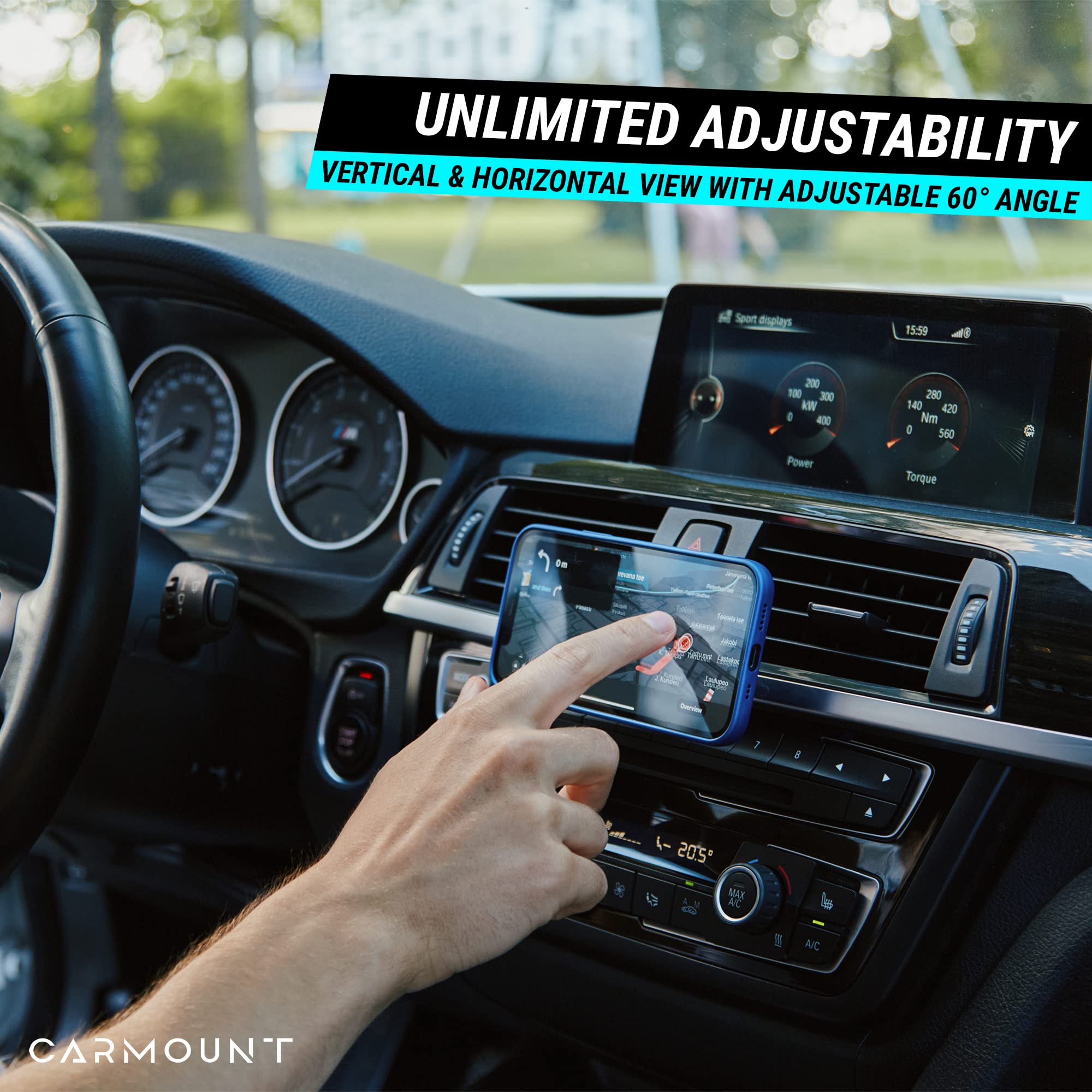 Carmount F1 Dashboard Car Mount | Magnetic Phone Holder For Car, Ultra Strong 8X N52 Magnets, 360 Rotation, Universal Dash Mount