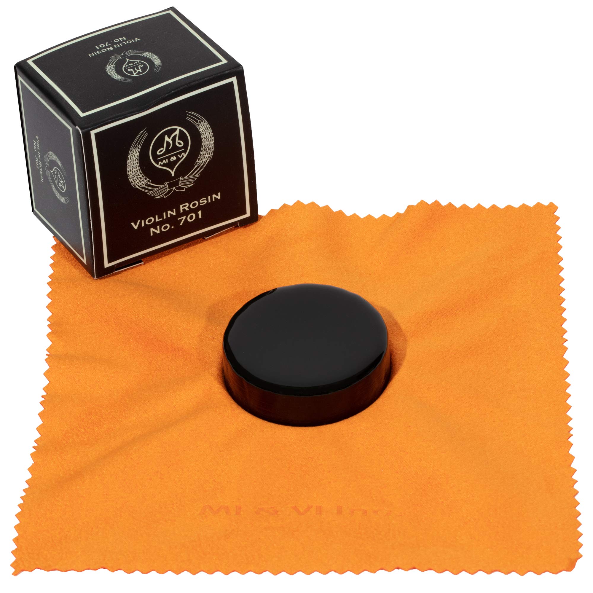 Mi&Vi Premium Dark Rosin For Violin, Viola, Cello Bows | Super Sensitive | Velvet Polish Cloth | Round Resin   By Mivi Music