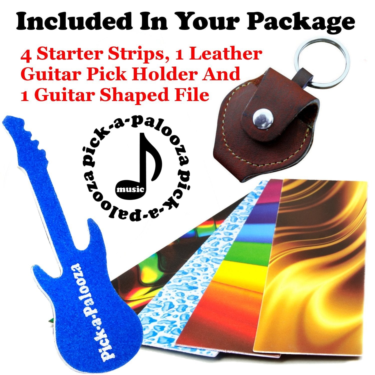 Pick A Palooza Diy Guitar Pick Punch Gift Pack   The Premium Guitar Pick Maker   Includes Leather Key Chain Pick Holder, 4 Pick