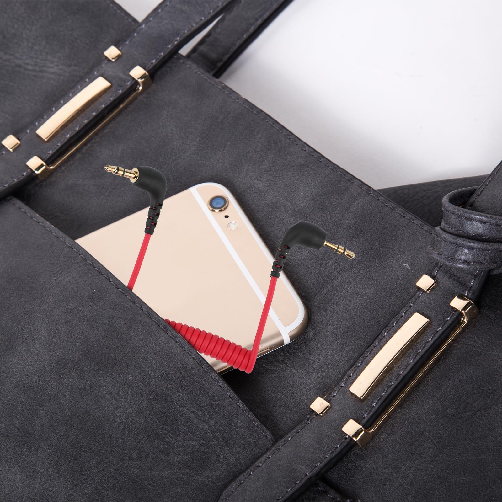 2Pcs 3.5Mm Trs Microphone Cable, Coiled Male To Male Audio Patch Cord Compatible With Dslr Cameras Mic 2 & Rode Microphone Wirel