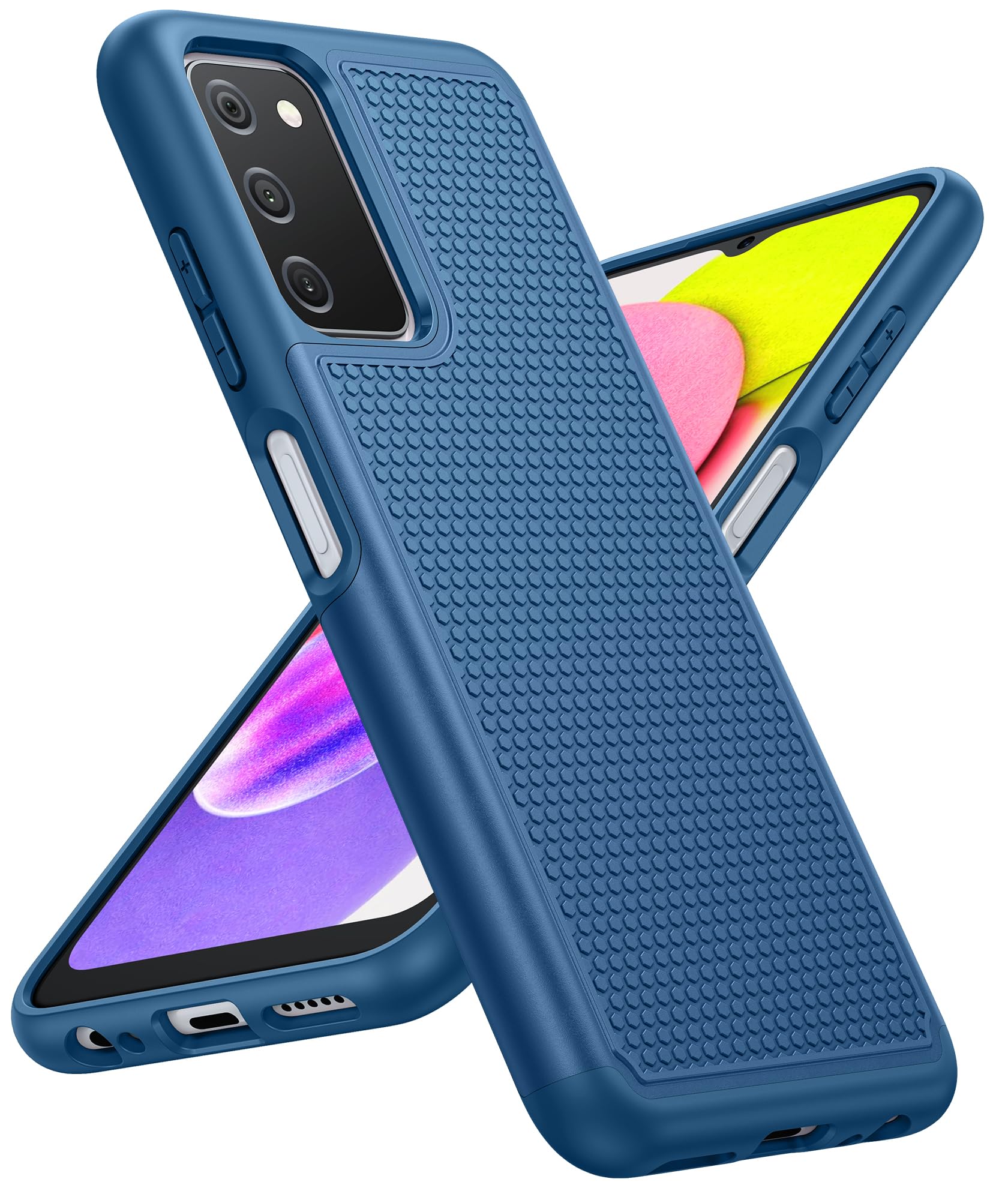 Bniut For Samsung Galaxy A03S Case: Dual Layer Shockproof Protective Heavy Duty Cell Phone Cover Rugged With Non Slip Textured B