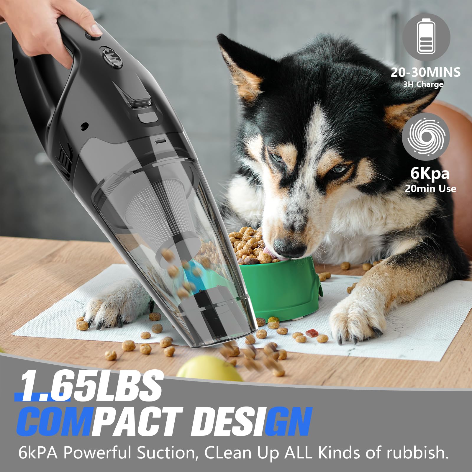 Bsrco Handheld Vacuum Cordless Rechargeable, Lightweight Mini Car Vacuums, Hand Vacuum Usb Charge, Pet Hair For Car Home