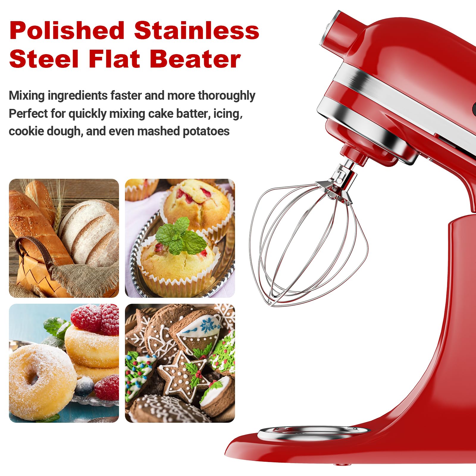 6 Wire Whisk Attachment For Kitchenaid Stand Mixer, Stainless Steel K45Ww Whip Replace Attachment For 4.5 5Qt Tilt Head Stand Mi