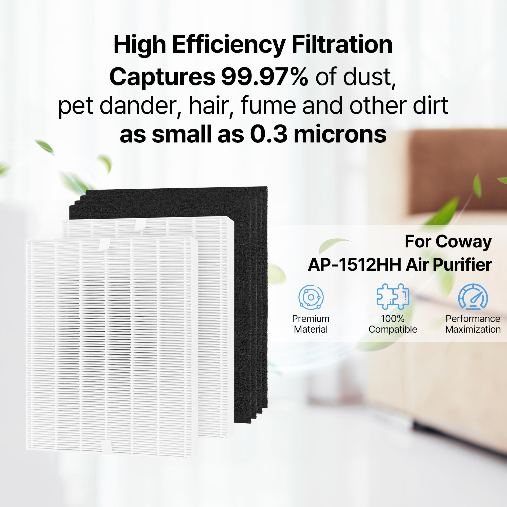 Sycoco Air Purifier Filter Replacement For Home Coway Purifiers   High Efficiency H13 True Hepa Filter, 2 Hepa And 4 Carbon Filt
