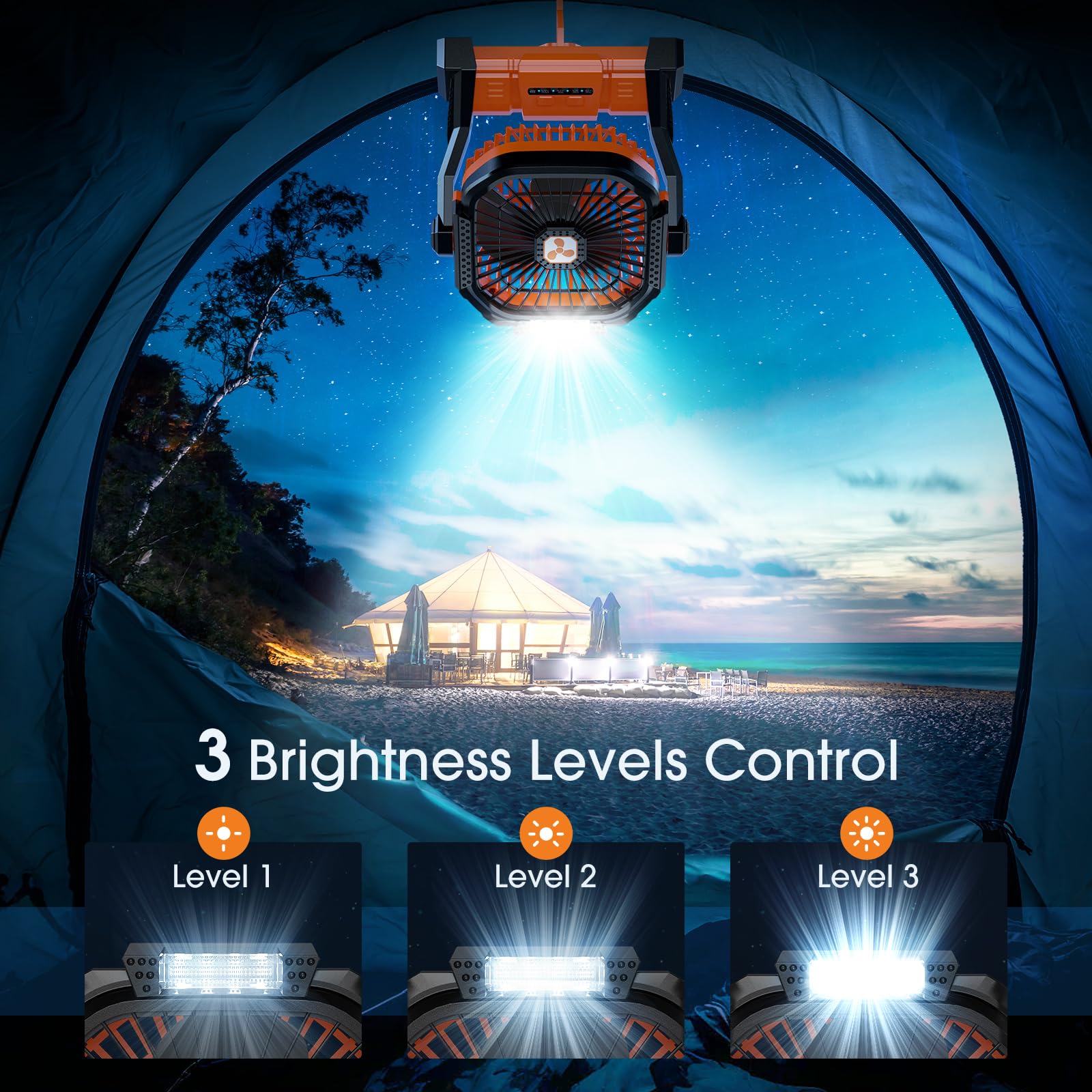 Portable Fan Rechargeable, Cordless Battery Powered Fan With Led Lantern, Small Table Fan, Usb Battery Operated Fans For Travel