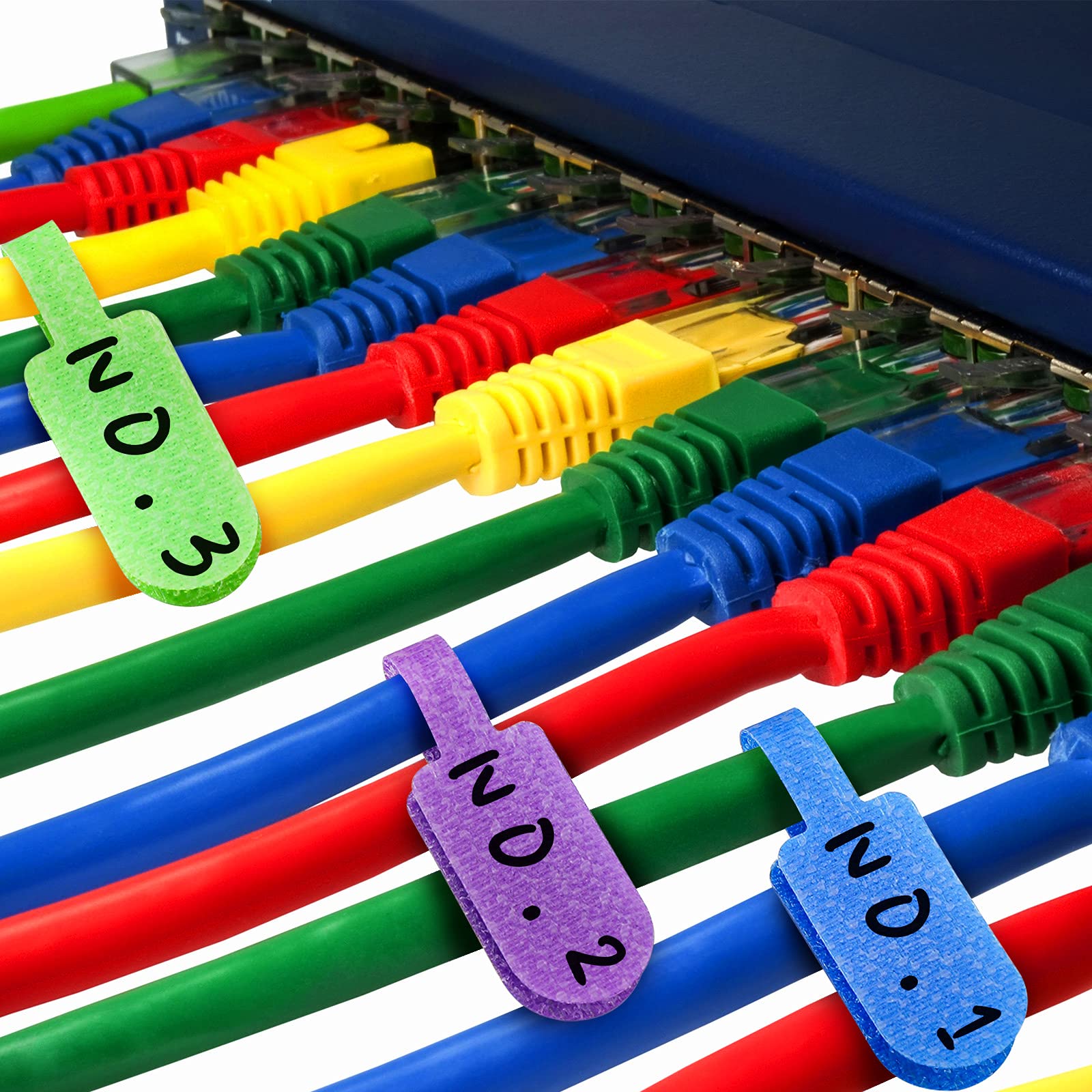 Outus Nylon Multicolor Reusable Hook and Loop Cable Labels Wire Tags ...