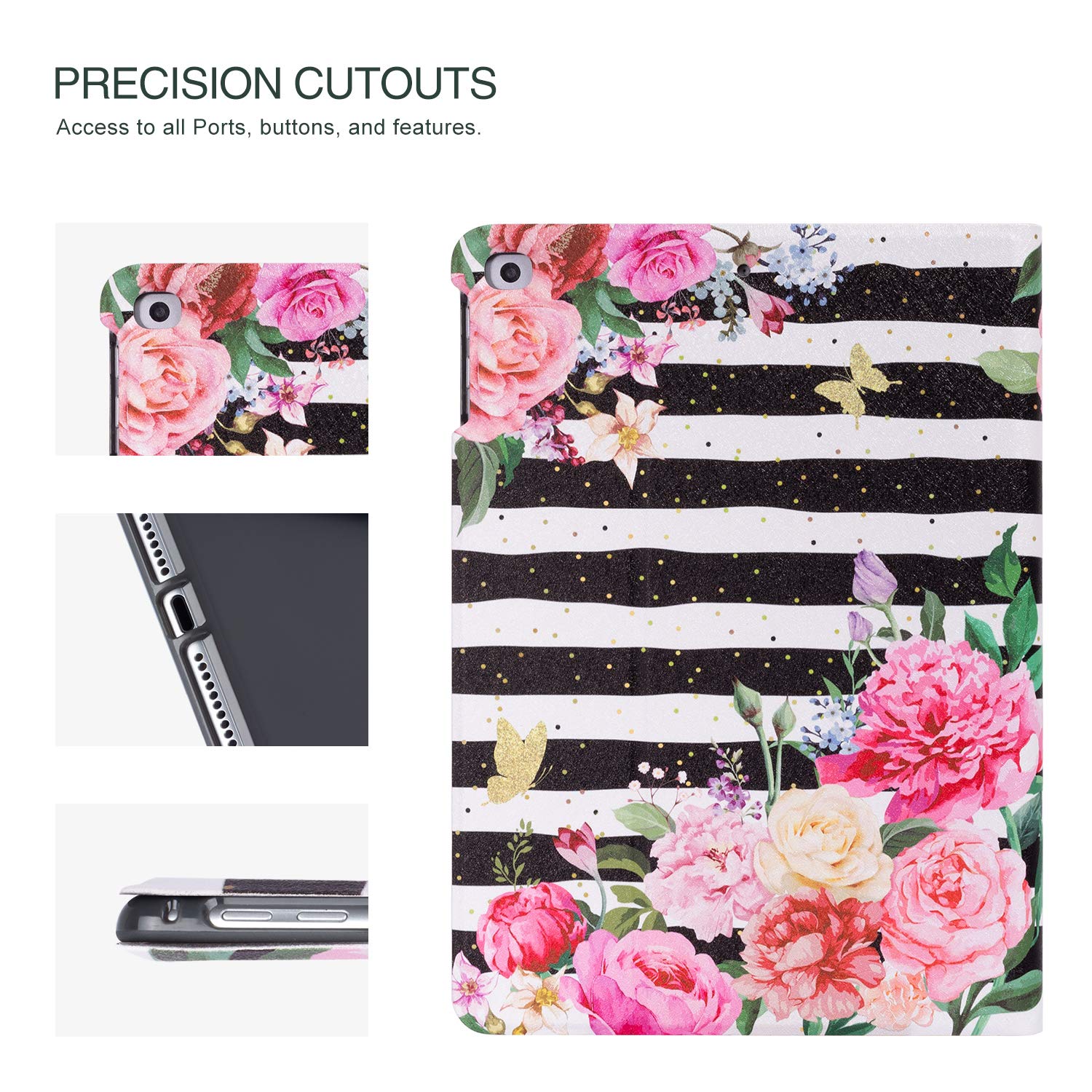 Ipad Air 2 Case, 9.7 Ipad 6Th/ 5Th Generation Cases, Premium Leather Folio Case And Multiple Viewing Angles Stand For Ipad Air 2