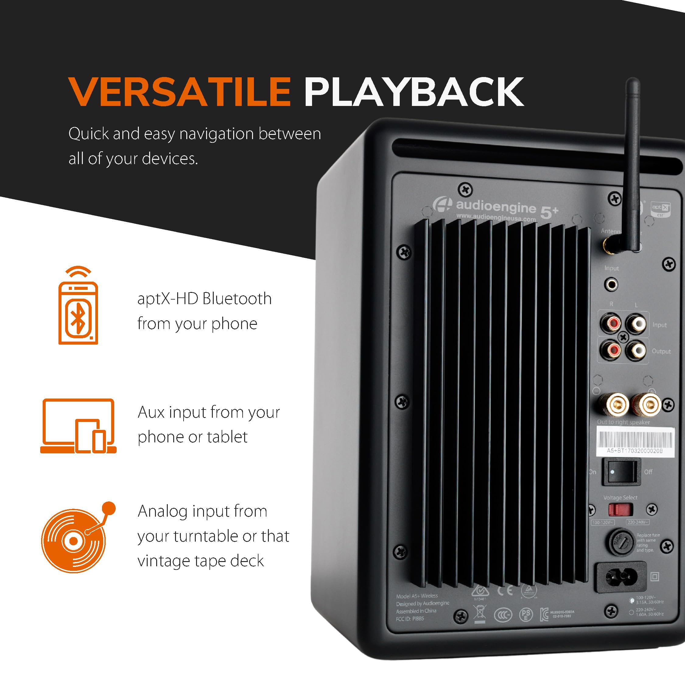 Audioengine Bookshelf Speakers   A5 150W Bluetooth Powered Speakers For Home Theaters And Studios