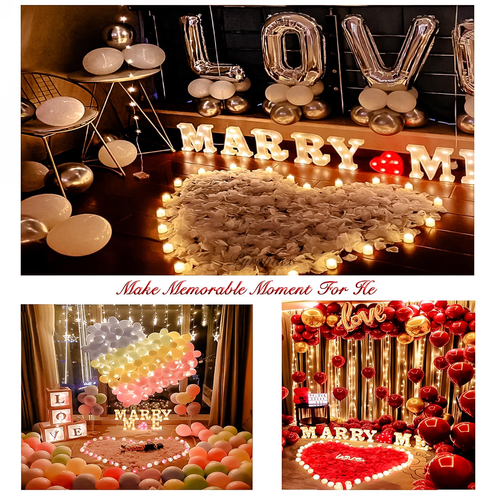 Pyrrhiax 2000 Pieces Artificial Rose Petals And 24 Pieces Led Tea Lights Candles,Romantic Night Decoration Set, Romantic Gifts F