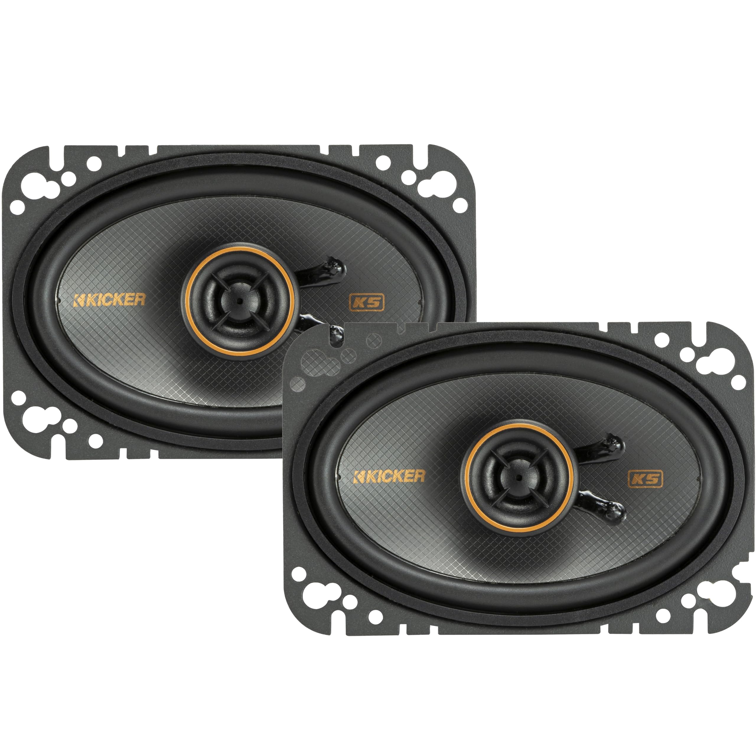 Kicker 51Ksc4604 Coaxial Speaker System, 2 Way Design, One (1) Pair, 4'' X 6'' (100Mm X 160Mm) Polypropylene Woofer/Midrange, 1/