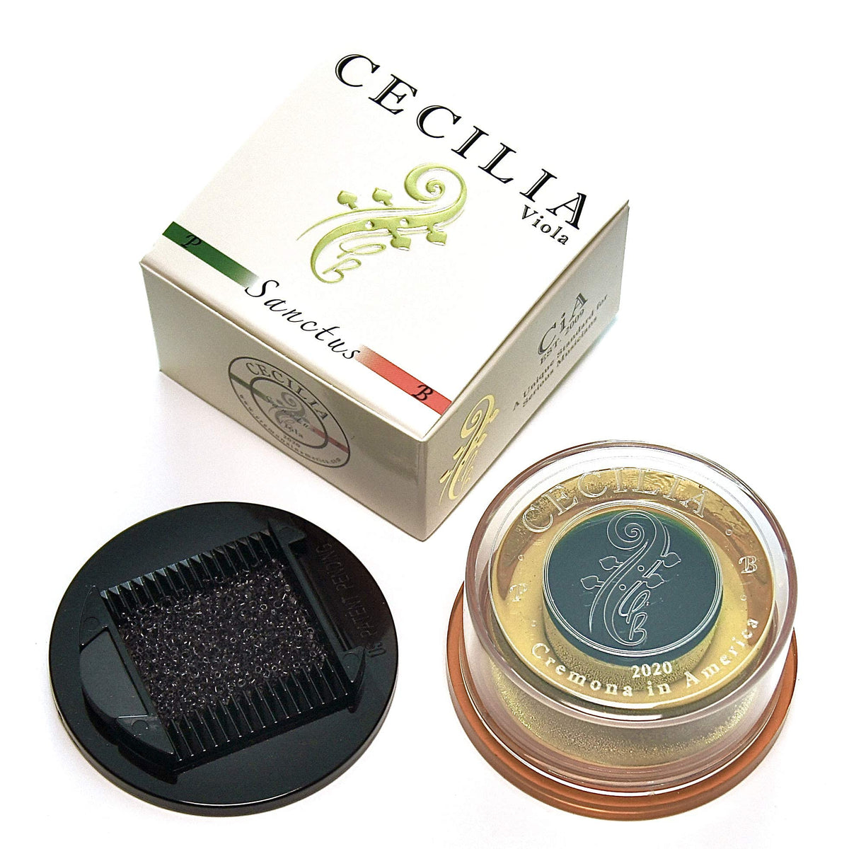 Cecilia 'Sanctus' Rosin For Viola, Rosin Specially Formulated Viola Rosin For Viola Bows With Included Rosin Spreader (Full Cake