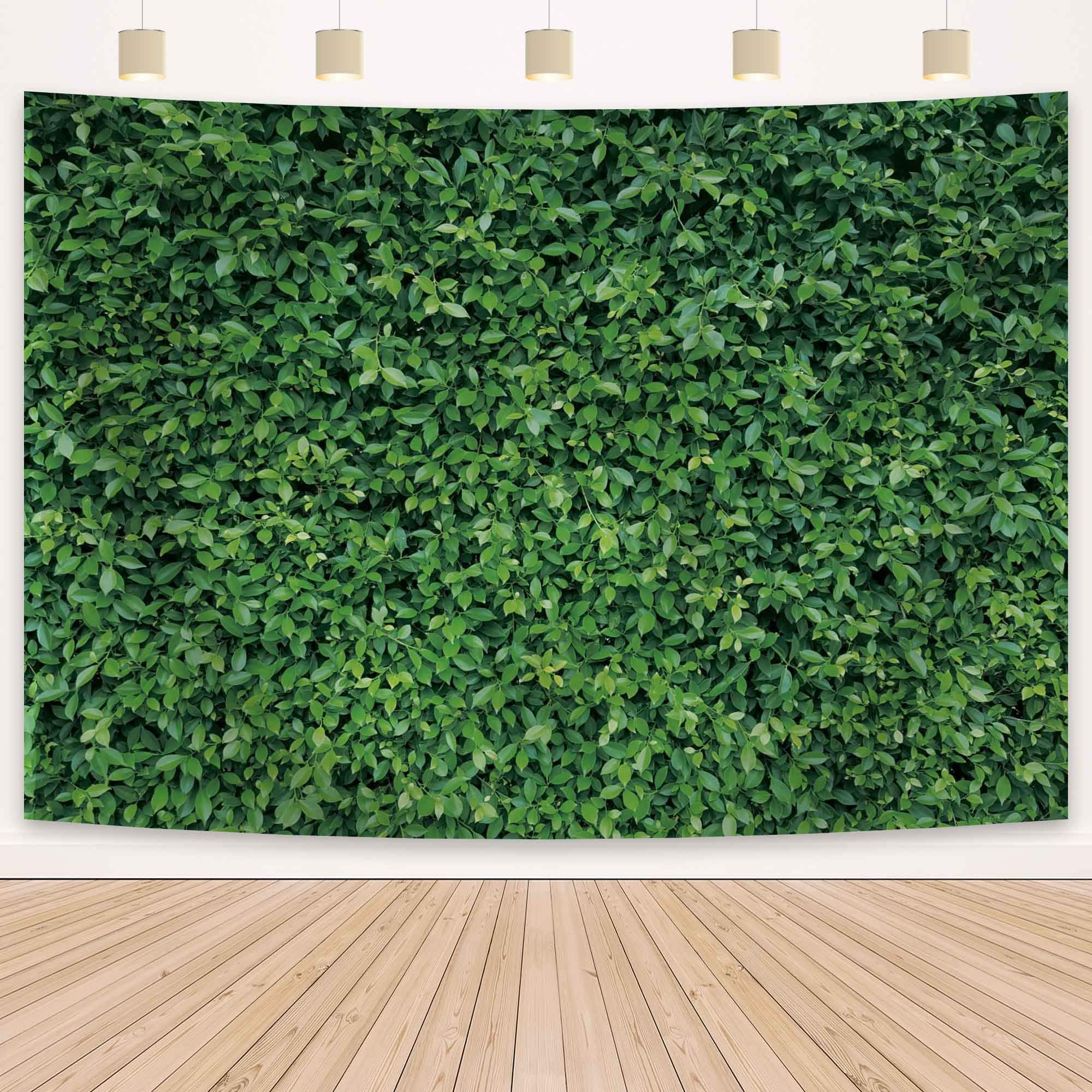 Msocio 7X5Ft Polyester Spring Greenery Leaves Grass Nature Photography Backdrop Green Grass Background For Birthday Wedding Safari Dinosaur Baby Shower Party Decorations Banner Portrait Photo Booth