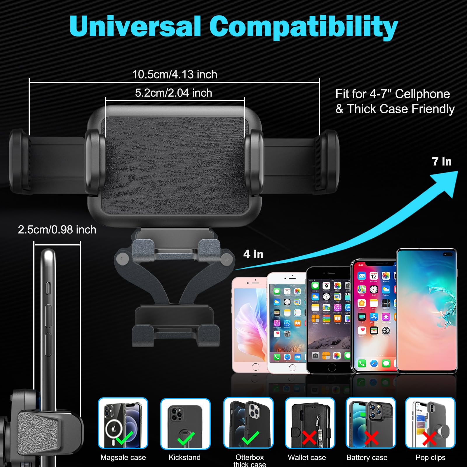 Upgraded Car Phone Holder For Toyota Tacoma 2016 2017 2018 2019 2020 2021 2022 2023, 3Rd Gen Tacoma Dashboard Clip Cell Phone Cr