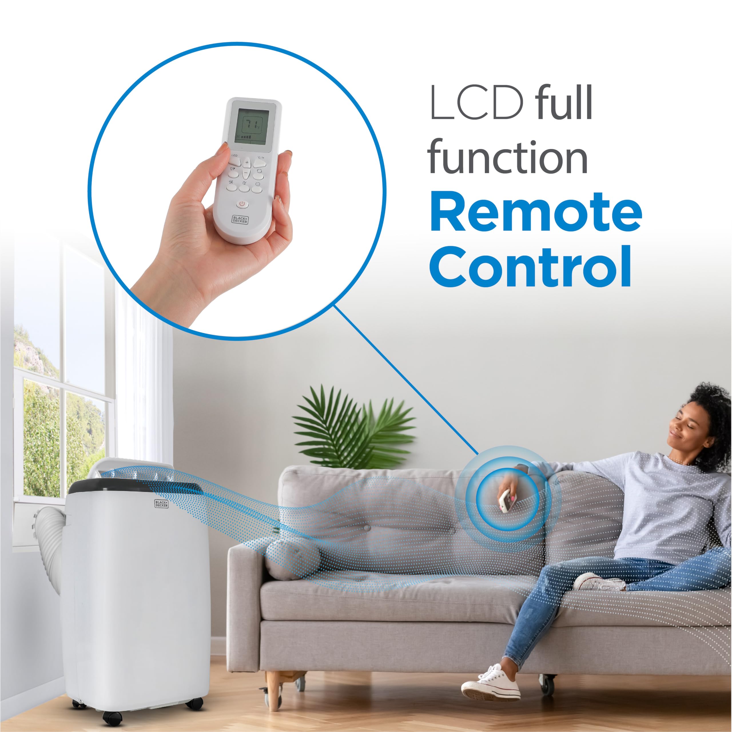 Black+Decker Portable Air Conditioner, 5,000 Btu Sacc/Cec (8,000 Btu Ashrae 128) For Rooms Up To 350 Sq. Ft., Portable Ac With Full Function Remote Control & Window Kit, Bpt05Wtba, White