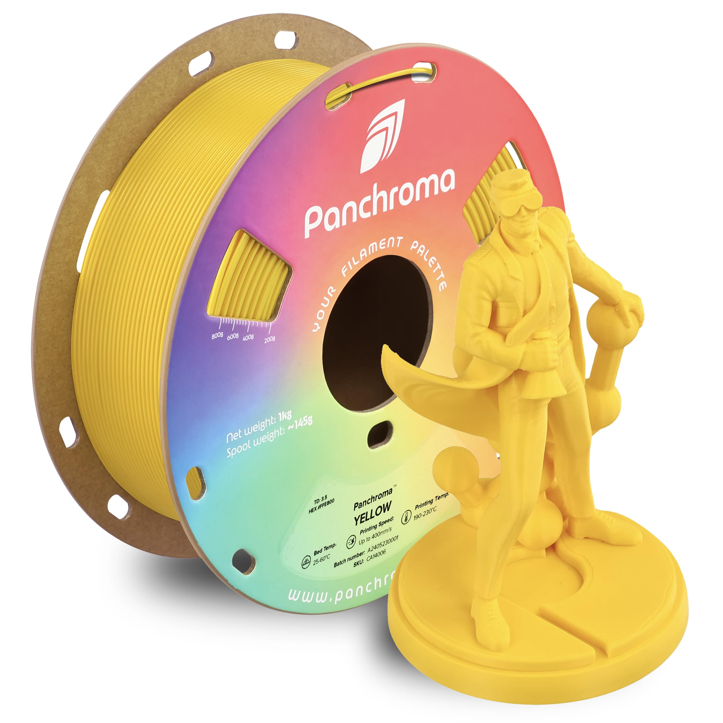 Polymaker Panchroma CoPE 3D Printer Filament, Yellow 3D Printing Filament 1.75mm 1kg, Prints Better Than PLA, Enables High Speed
