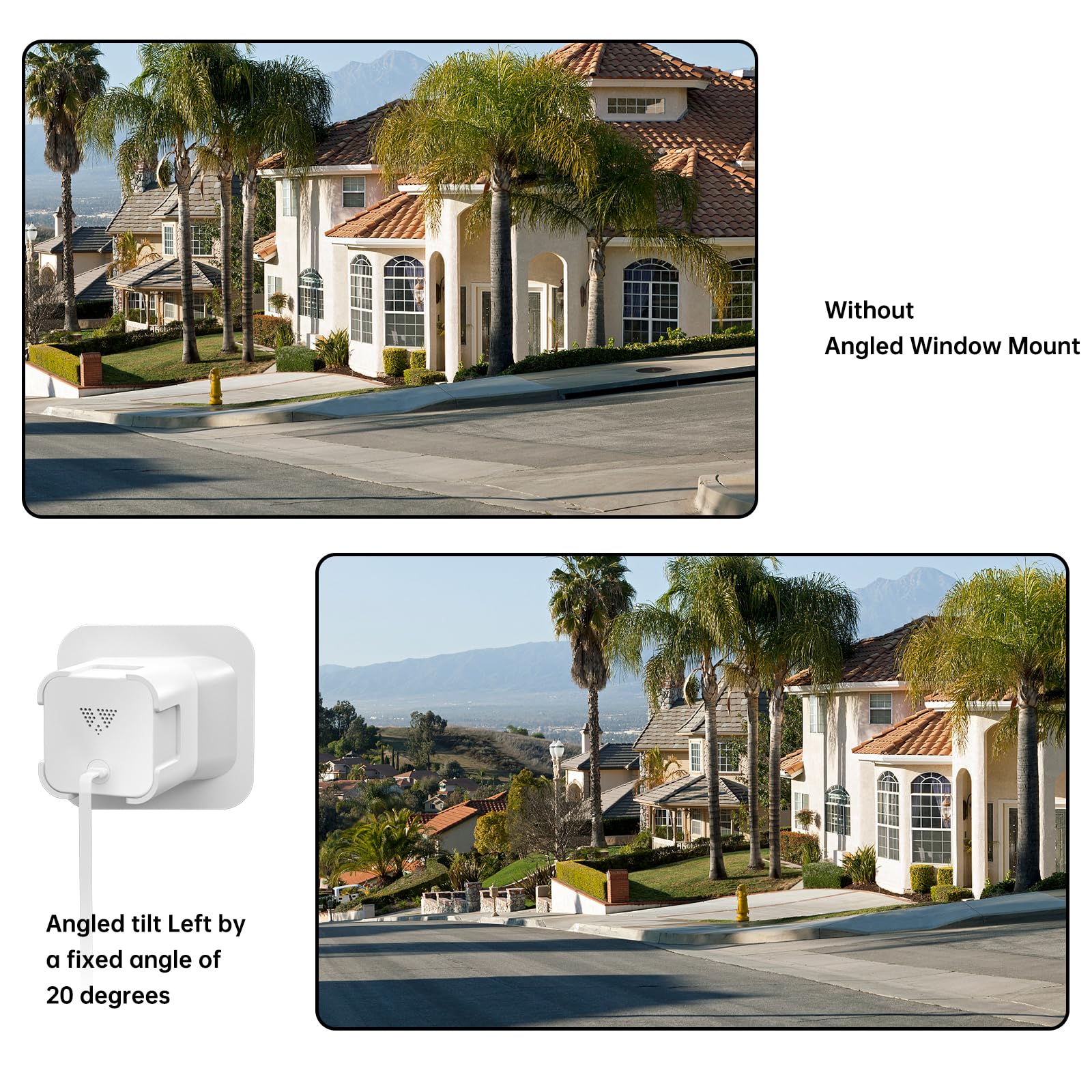 Msaff Window Mount For Wyze Cam V3/V3 Pro/V4, Angle Tilt (Up/Down/Left/Right), No Screws, No Reflections, Glass Windows/Doors Br