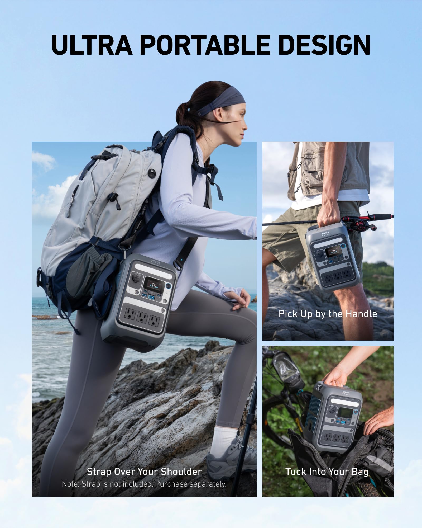 Anker Solar Generator Solix C300 With 60W Solar Panel, 288Wh Portable Power Station, 300W (600W Surge), Lifepo4 Battery, 140W Tw