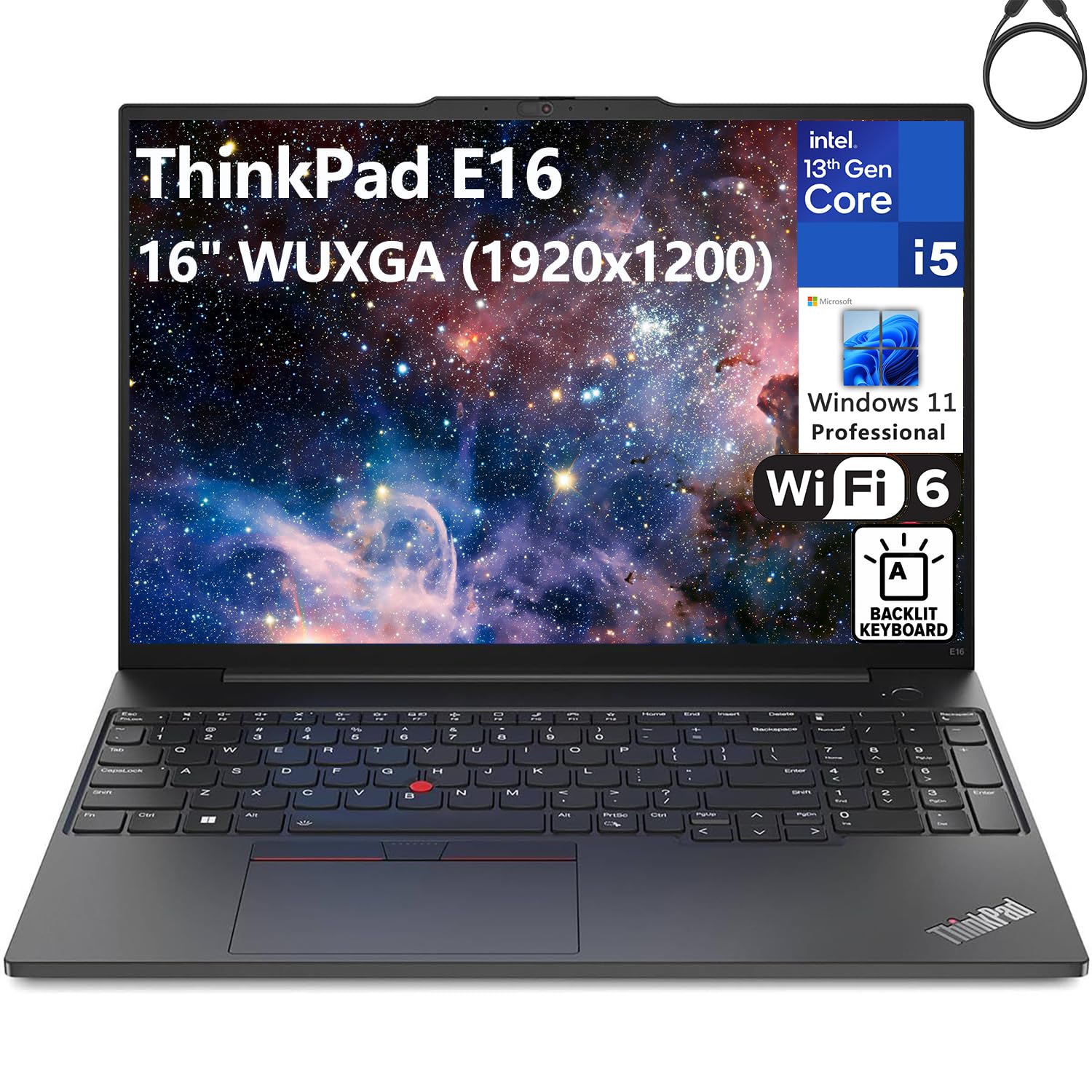 Lenovo ThinkPad E16 16 FHD+ Business Laptop Computer, 13th Gen Intel 10-Core i5-1335U (Beat i7-1270P), 16GB DDR4 RAM, 1TB PCIe S