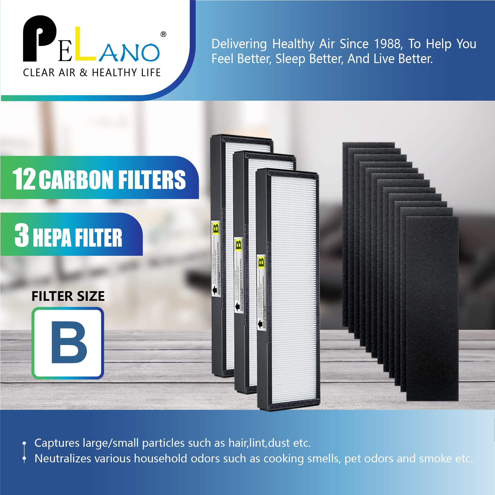 Pelano Flt4825 Replacement Filter B, Compatible With Germ Guardian Ac4300Bptca, Ac4900Ca, Ac4825, Ac4825Dlx, Ac4850Pt, Cdap4500B