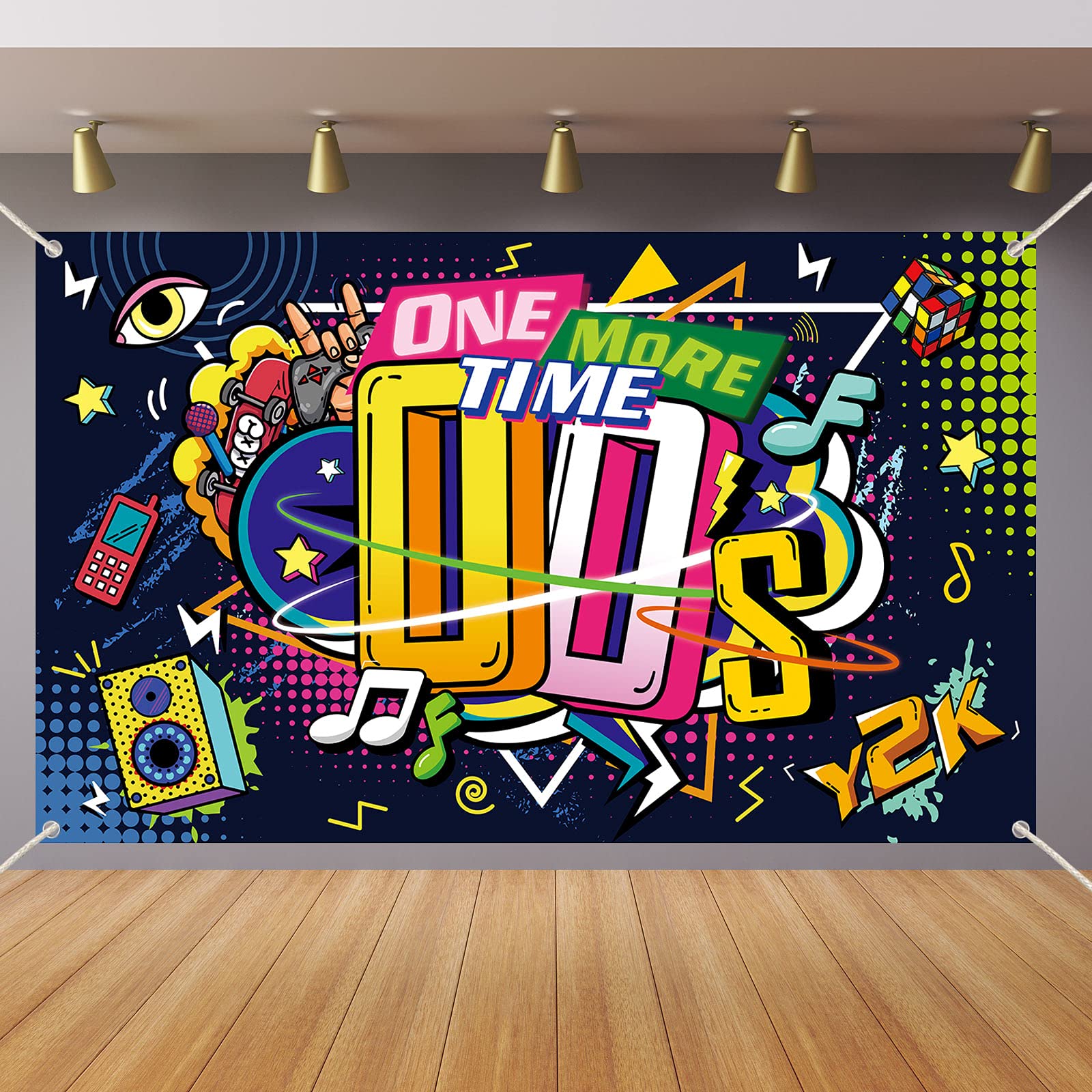 Early 2000S Theme Backdrop Hip Hop Graffiti Back To 00'S Party Banner Background 71X43.3 Inch Fabric Wall Table Decorations Phot