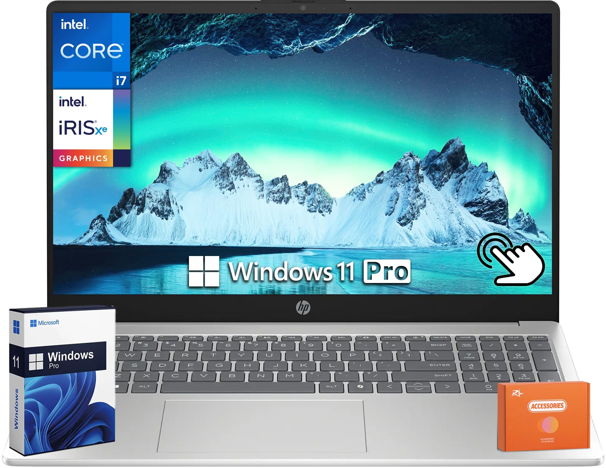 HP 15.6 Touchscreen Business Laptop, 15.6 FHD Touch Display, Intel 13th Gen i7-1355U, 64 GB DDR4 RAM, 1 TB SSD, Iris Xe Graphics