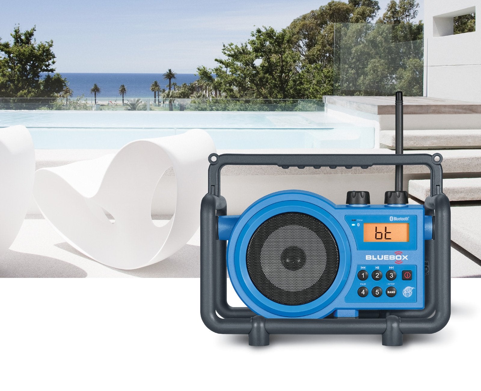 Sangean Bb 100 Bluebox Am/Fm Ultra Rugged Digital Receiver With Bluetooth, Blue, 12.4''