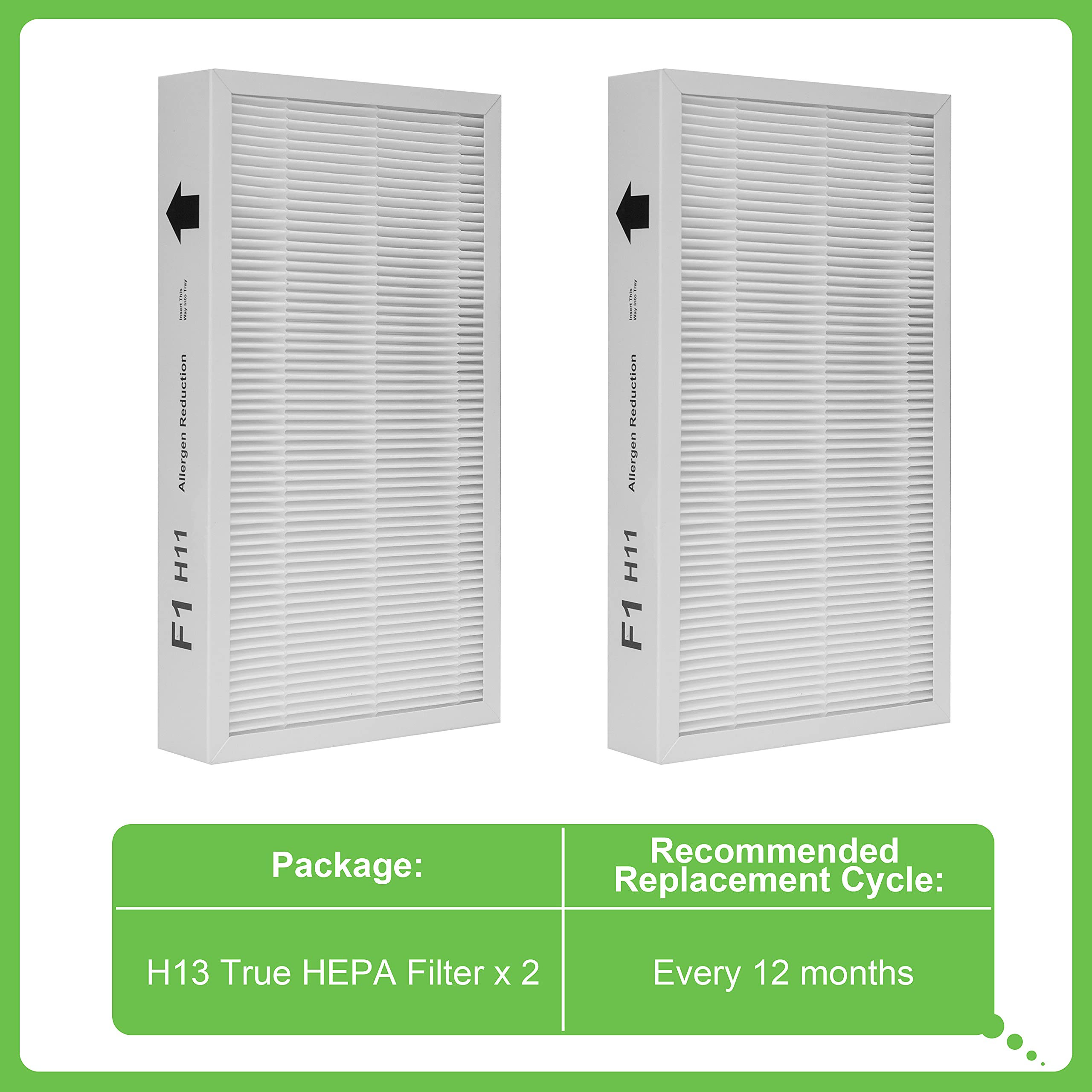 Hichoryer F1 Filter Allergen Reduction, Replacement Filter Compatible With Filtrete C01 T02 Room Air Purifier Fap C01 F1 And Fap