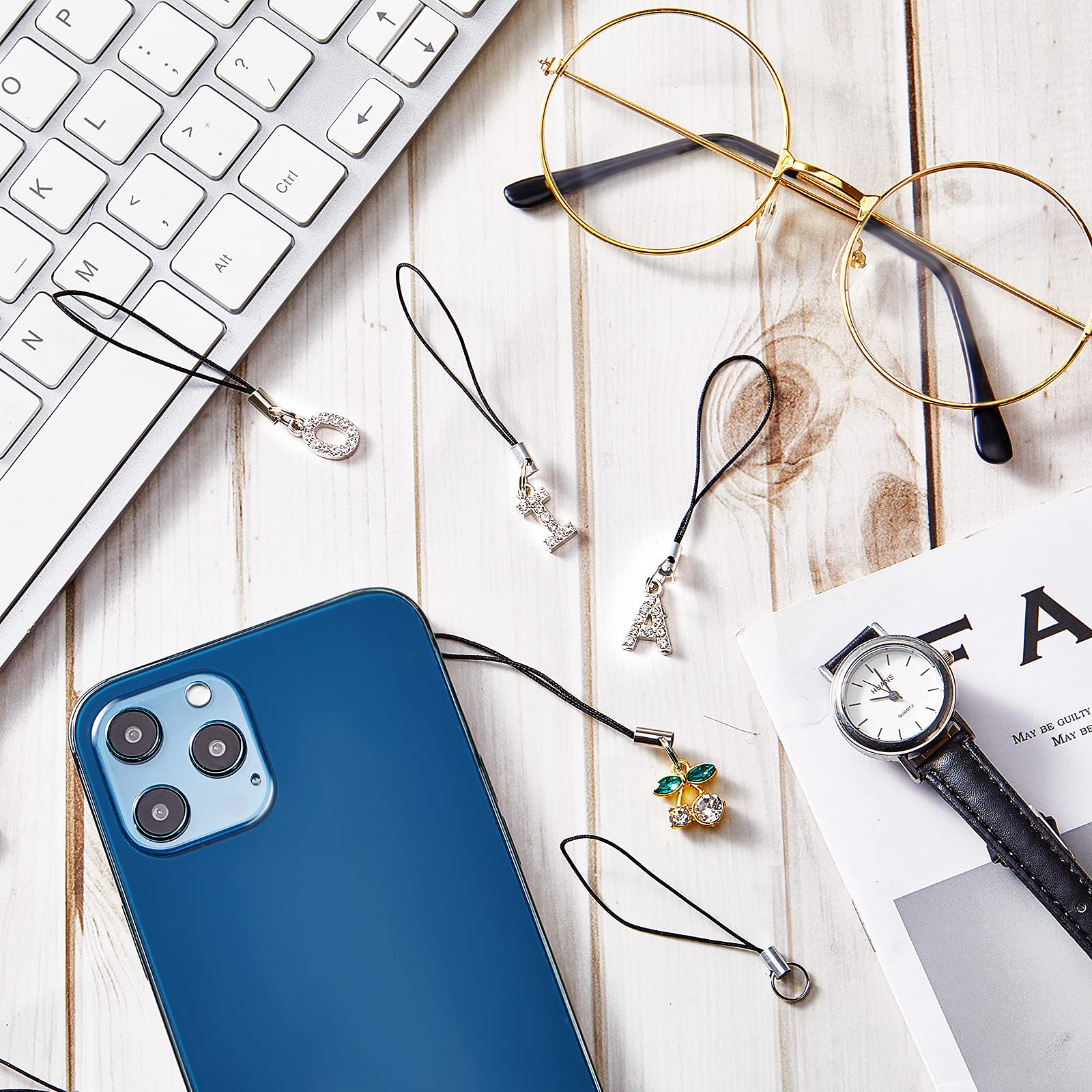 Frienda 200 Pcs Cell Phone Charm Straps Usb Drive Lanyard Phone Ring Strap For Charm Usb Drive Keychain Diy(Black)