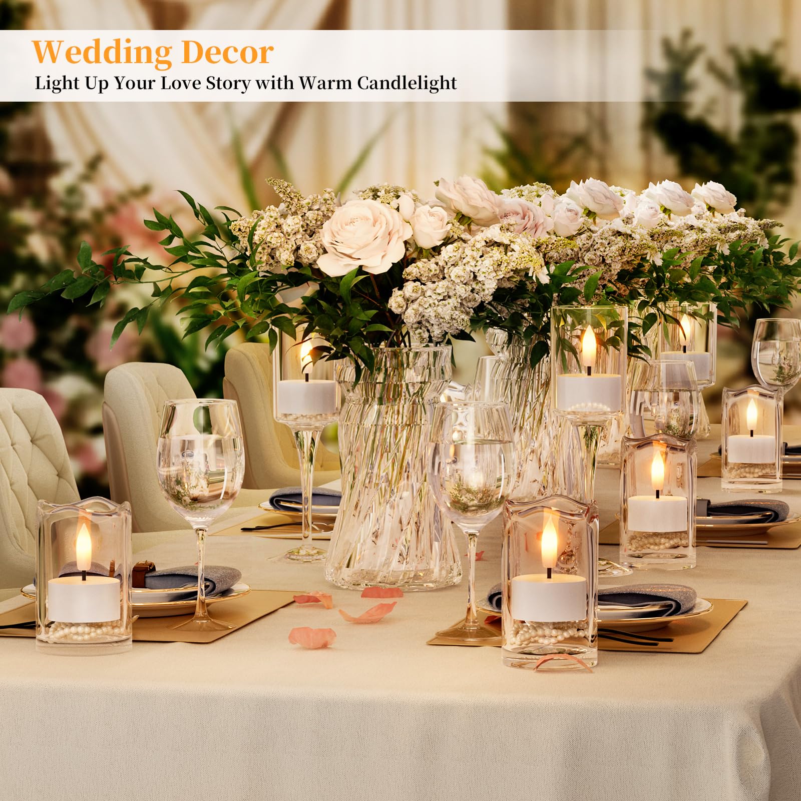 Rechargeable Flameless Tea Lights Candles With Charging Station 12Pcs Battery Tea Lights Candles With Remote & Timer Led Tealigh