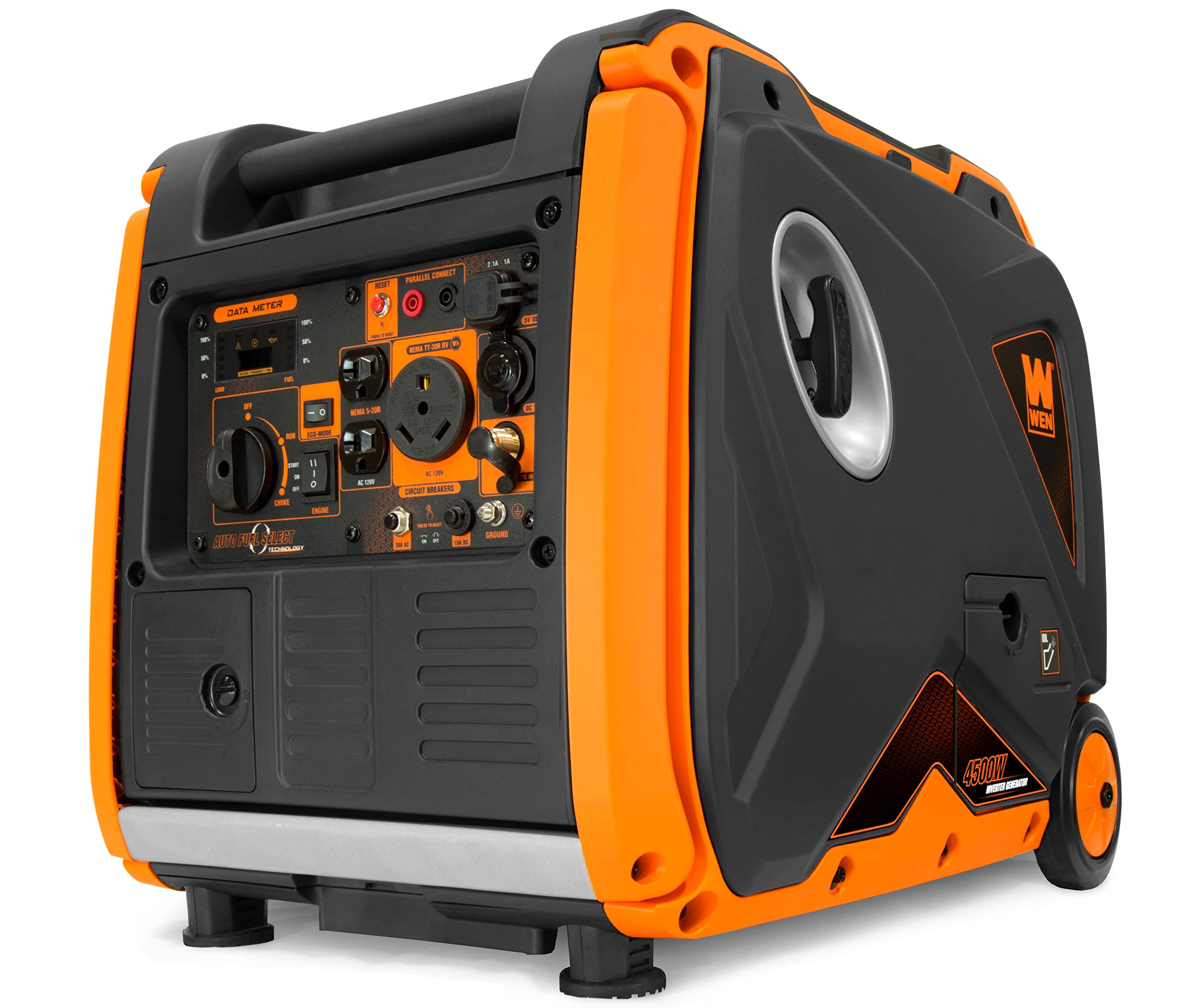 Wen Df451I Super Quiet 4500 Watt Electric Start Dual Fuel Rv Ready Portable Inverter Generator With Fuel Shut Off