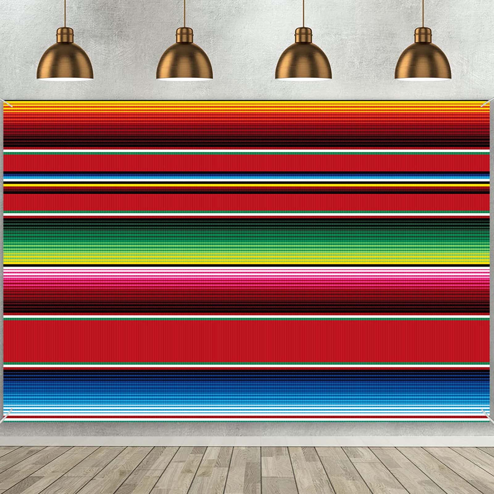 Maqtt 72X60In Mexican Theme Party Striped Backdrop Fiesta Cinco De Mayo Background Party Decoration For Cake Table Decor Photo B