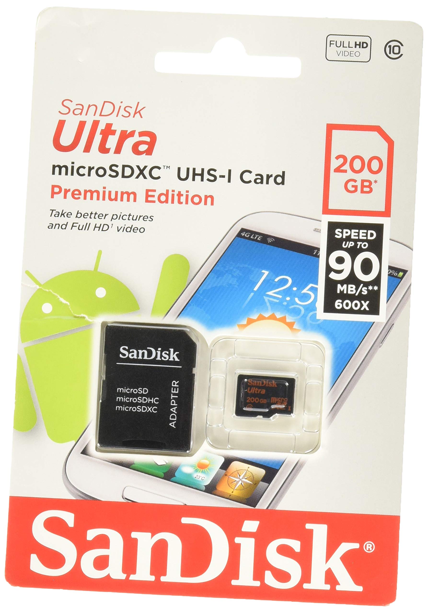 SanDisk Ultra 200GB Micro SDXC Memory Card (SDSDQUAN-200G-G4A)