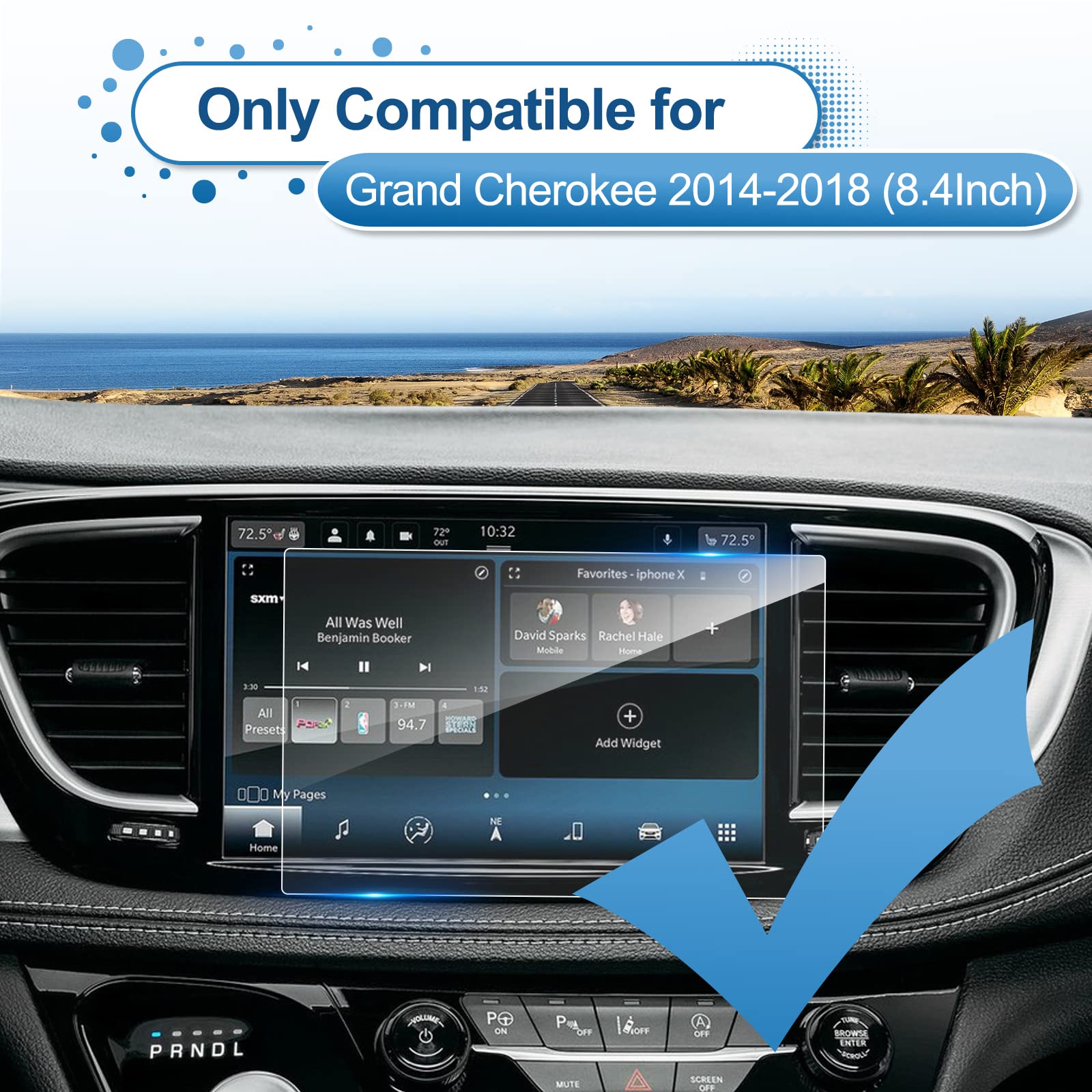 Coleya 2014 2015 2016 2017 2018 Grand Cherokee Screen Protector For Jeep Grand Cherokee 8.4 Inch Uconnect Touch Screen Tempered