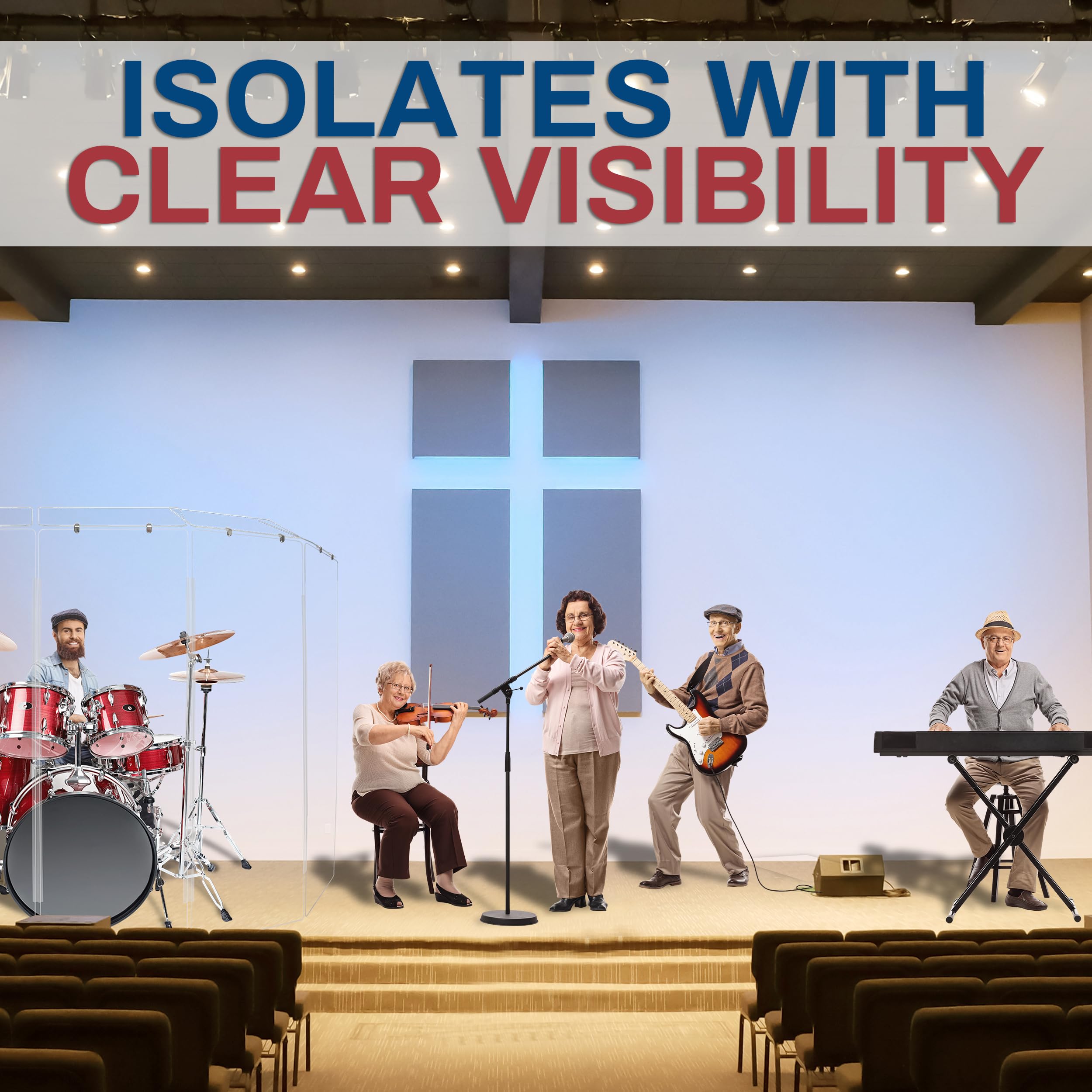 Pennzoni Drum Shield 6Ft W/Deflectors & Plastic Hinges, Comes W/ 7 Drum Panels, Plastic Hinges & Deflector Connectors, Premium C