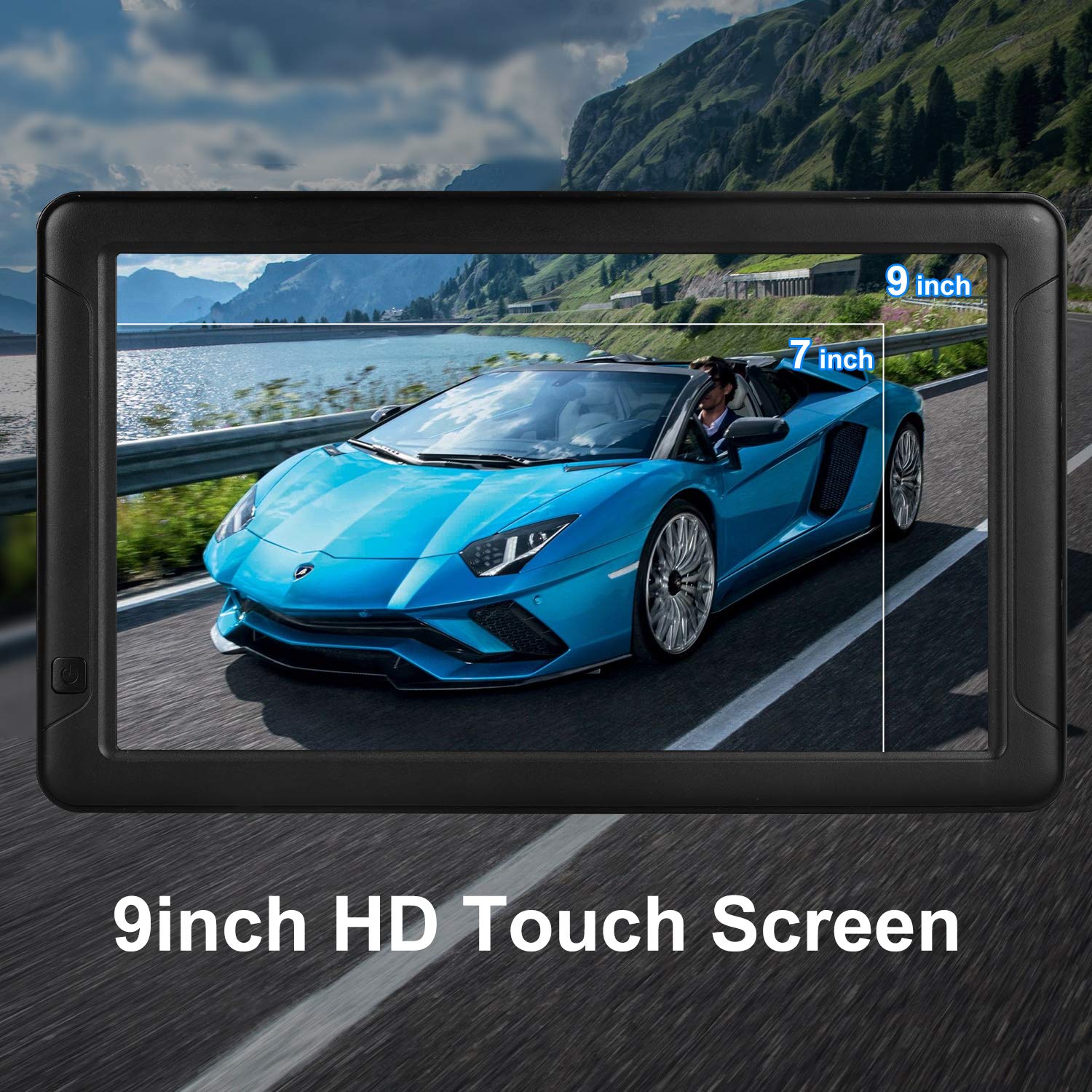 Gps Navigation For Car (9 Inch) Slimline Touch Screen Real Voice Direction ,Usa Edition 2025 (Free Lifetime Updates) Turn-By-Tur