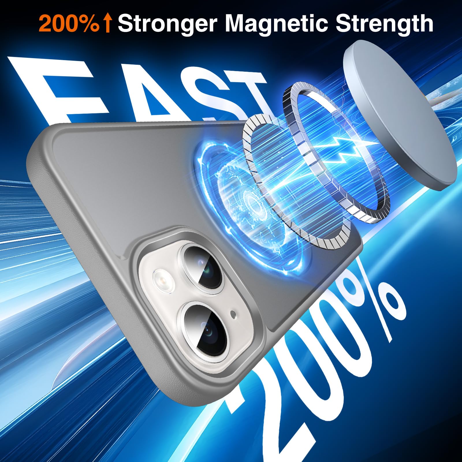 Chicfun 360 O-Ring Magstander For Iphone 13 Case, Iphone 14 Case With Magnetic Stand Ring Holder [Compatible With Magsafe][15Ft