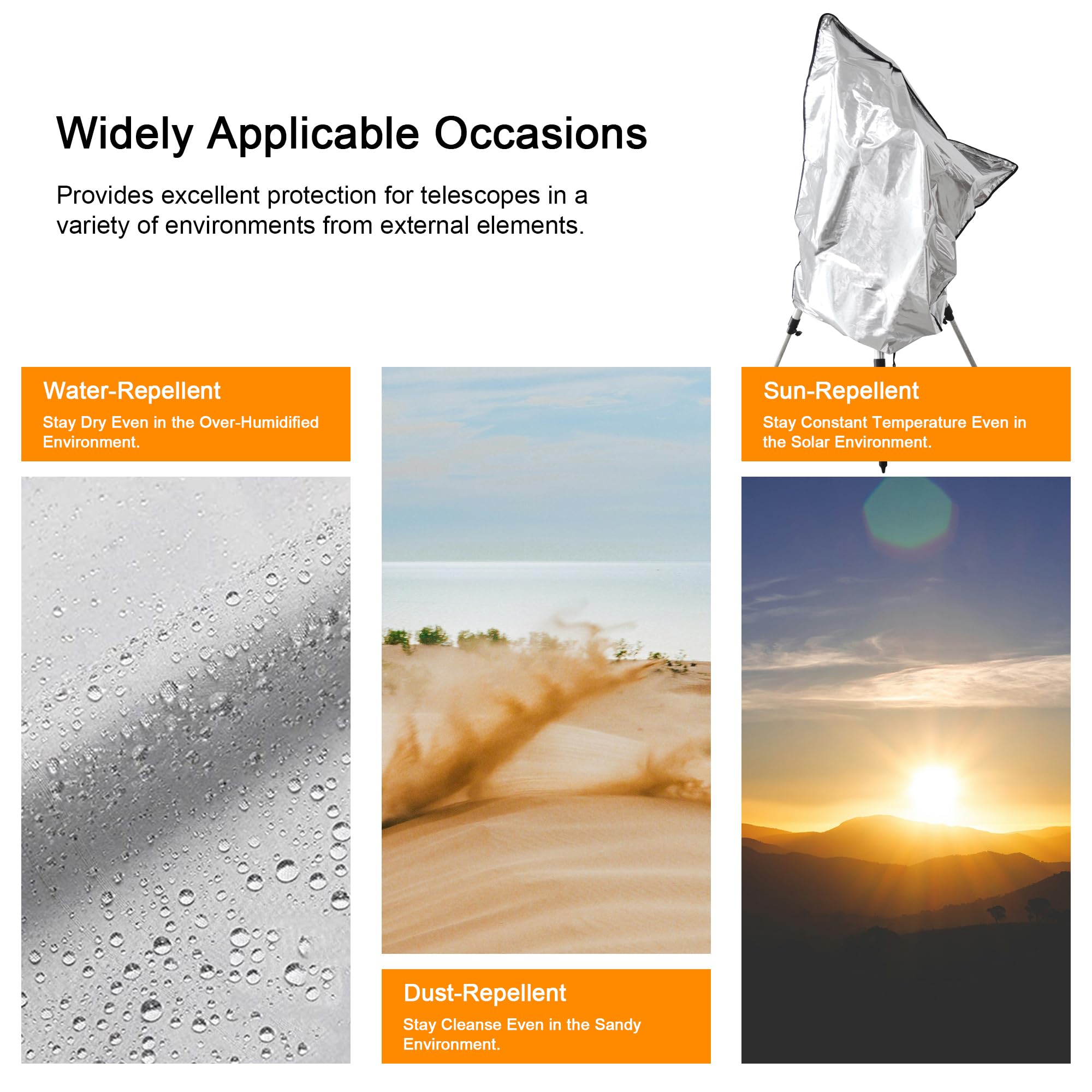 Astromania Protective Telescope Cover With Fixing Strap, Diameter 30.1''   Protect Your Telescope Against Dust, Moisture And Mor